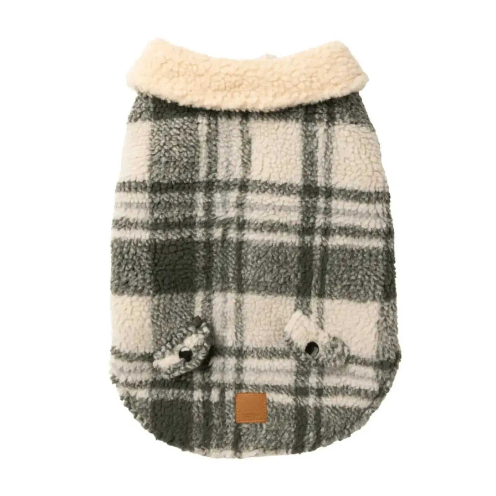 Fuzzyard The Lumberjack  Dog Coat - Money Green/Cream Fuzzyard