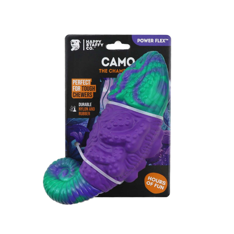 Happy Staffy Co. Camo the Chameleon Tough Dog Toy