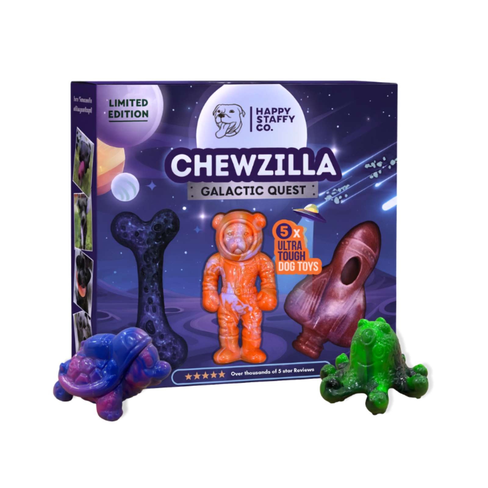 Happy Staffy Co. Chewzilla Galactic Quest Dog Toys(Gift box)