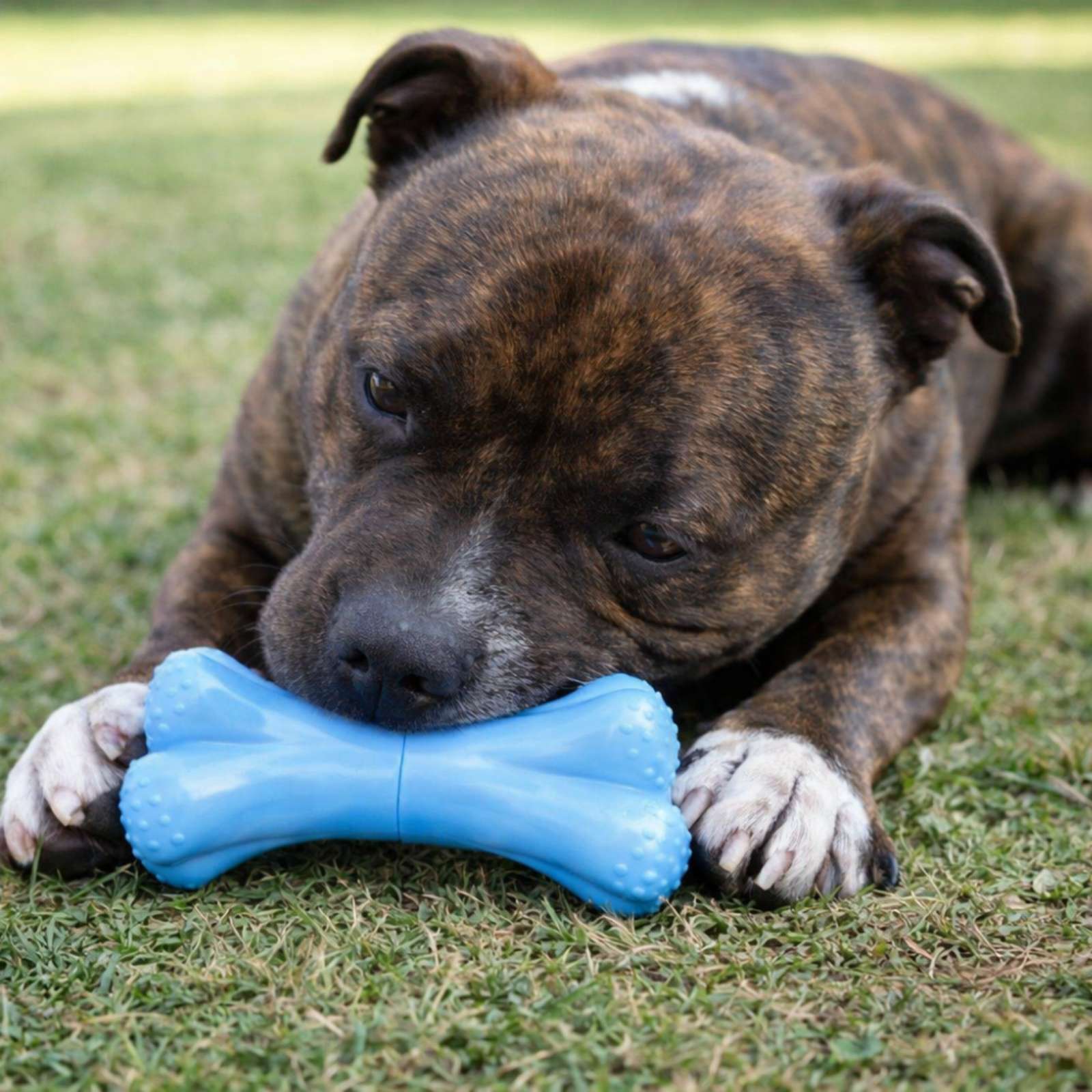 Happy Staffy Co. Chewzilla Musical Bone Tough Dog Toy