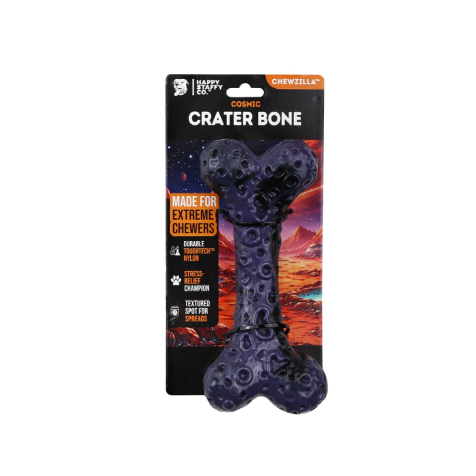Happy Staffy Co. Crater Bone Tough Dog Toy