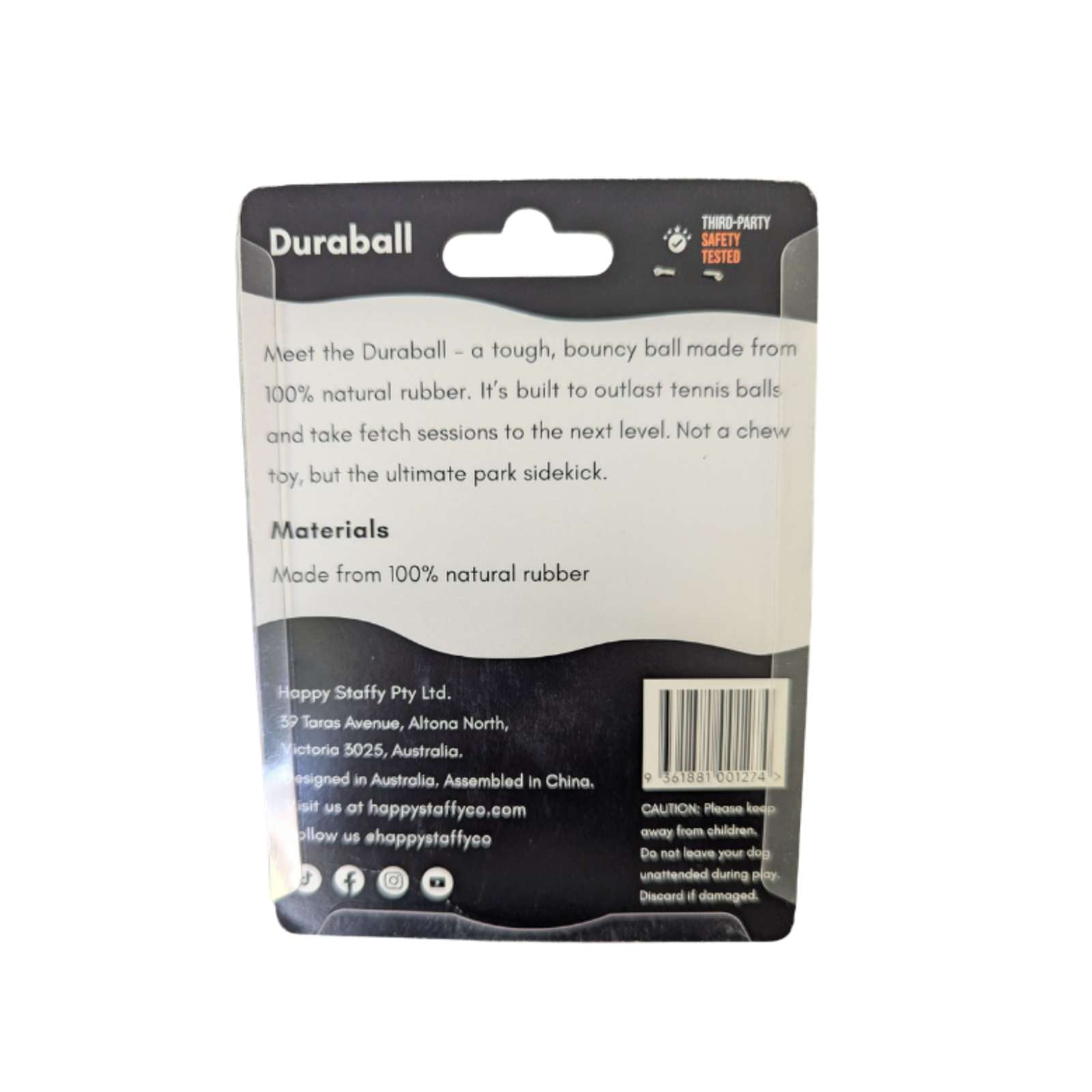 Happy Staffy Co. Happy Staffy Duraball Purple Dog Toy