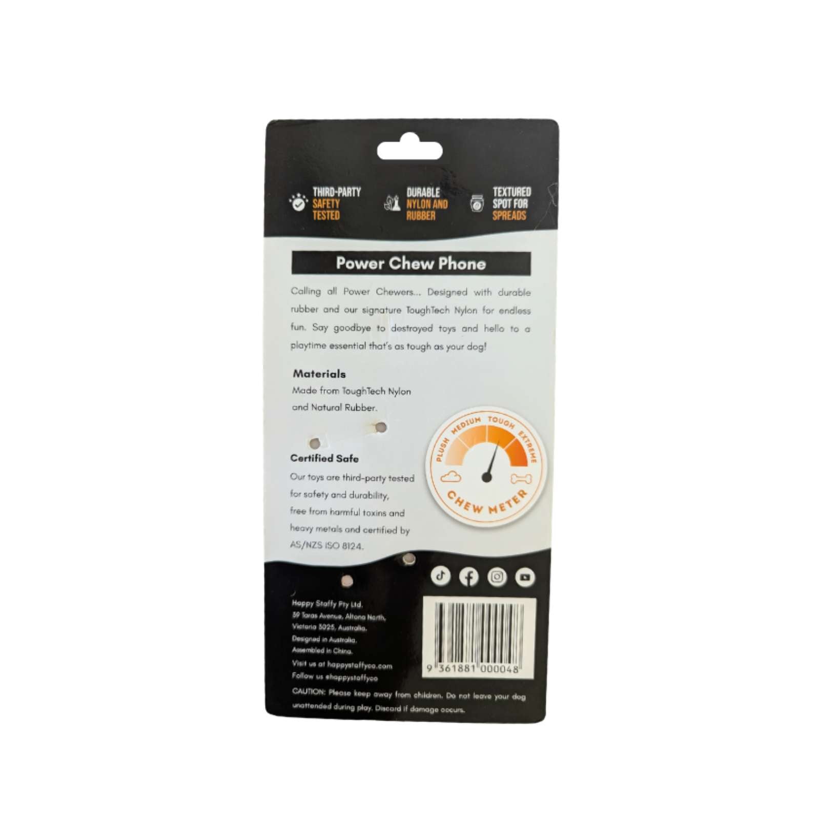 Happy Staffy Co. Power Chew Phone Tough Dog Toy
