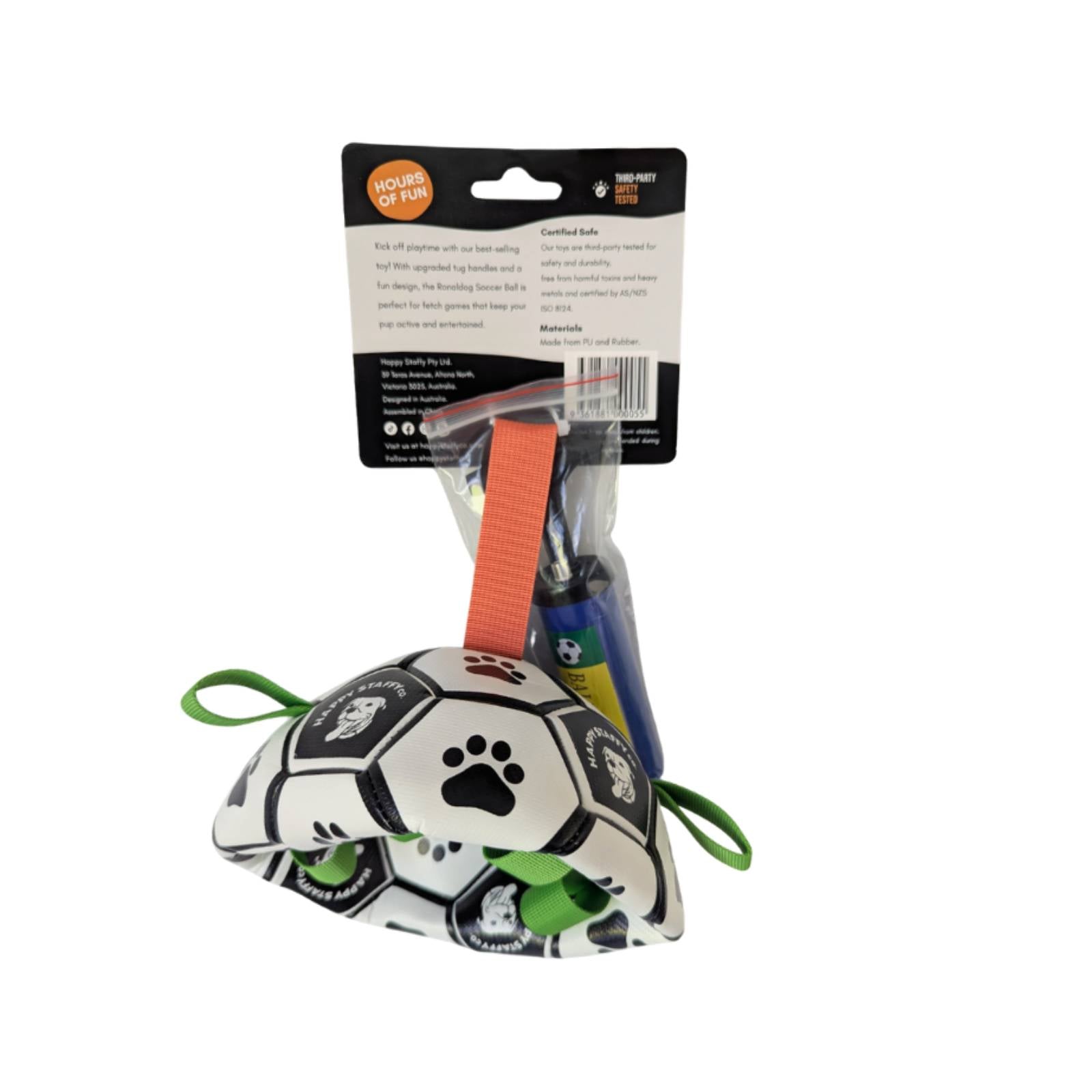 Happy Staffy Co. Ronaldog Soccer Ball Dog Toy
