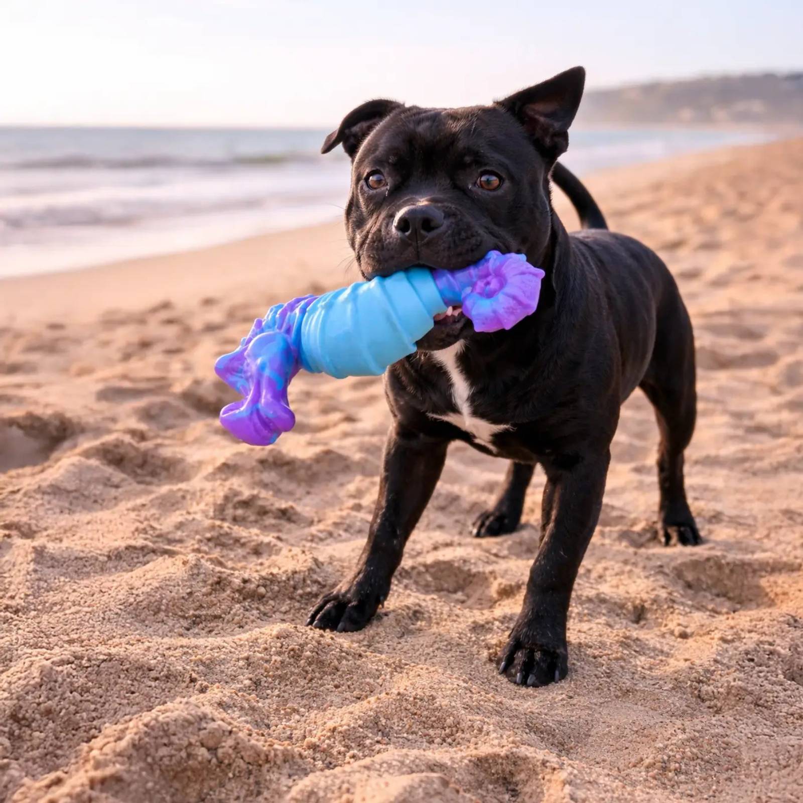 Happy Staffy Co. Seahorse Splash Tough Dog Toy