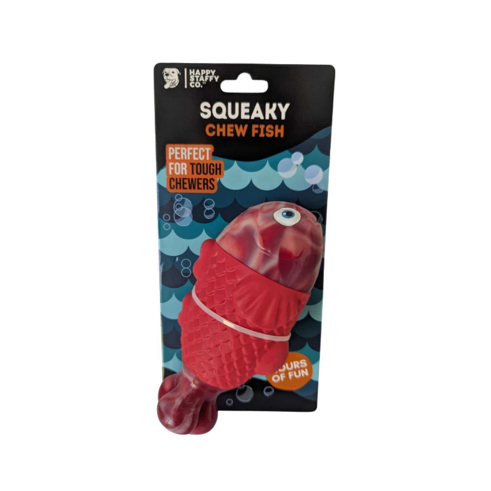 Happy Staffy Co. Squeaky Fish Tough Dog Toy