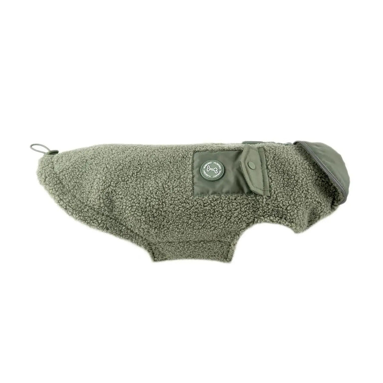 Huskimo Boucle – Gum Leaf Green Warm Winter Dog Jacket (Dachshund Fit) Huskimo
