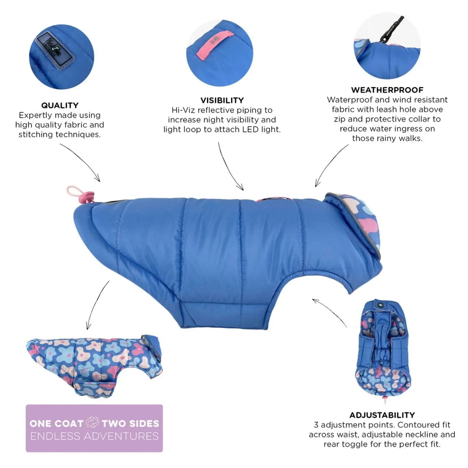 Huskimo Reversible – Ice Mauve Warm 2-in-1 Dog Jacket Huskimo
