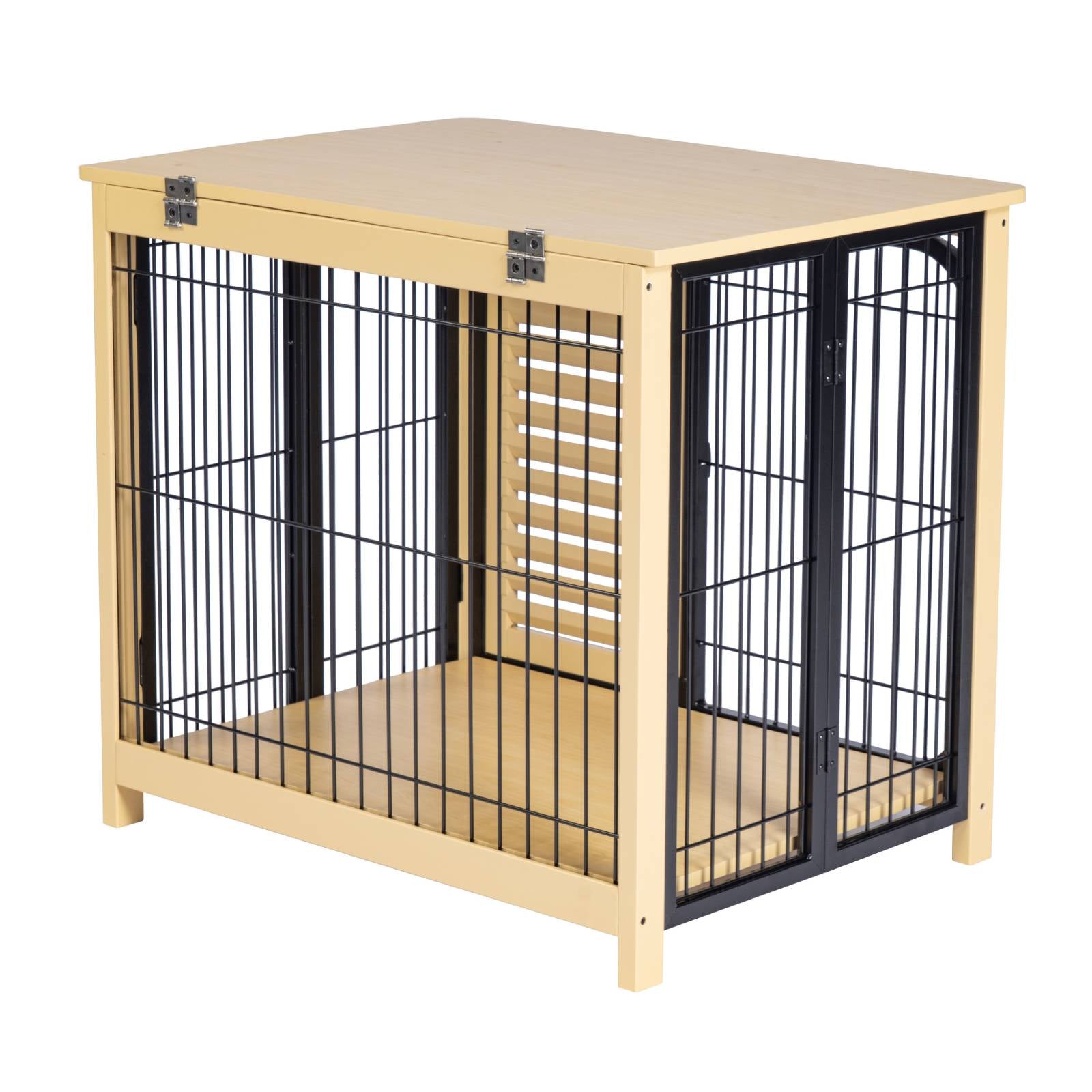 KPets Indoor Furniture Foldable Dog Crate - Black