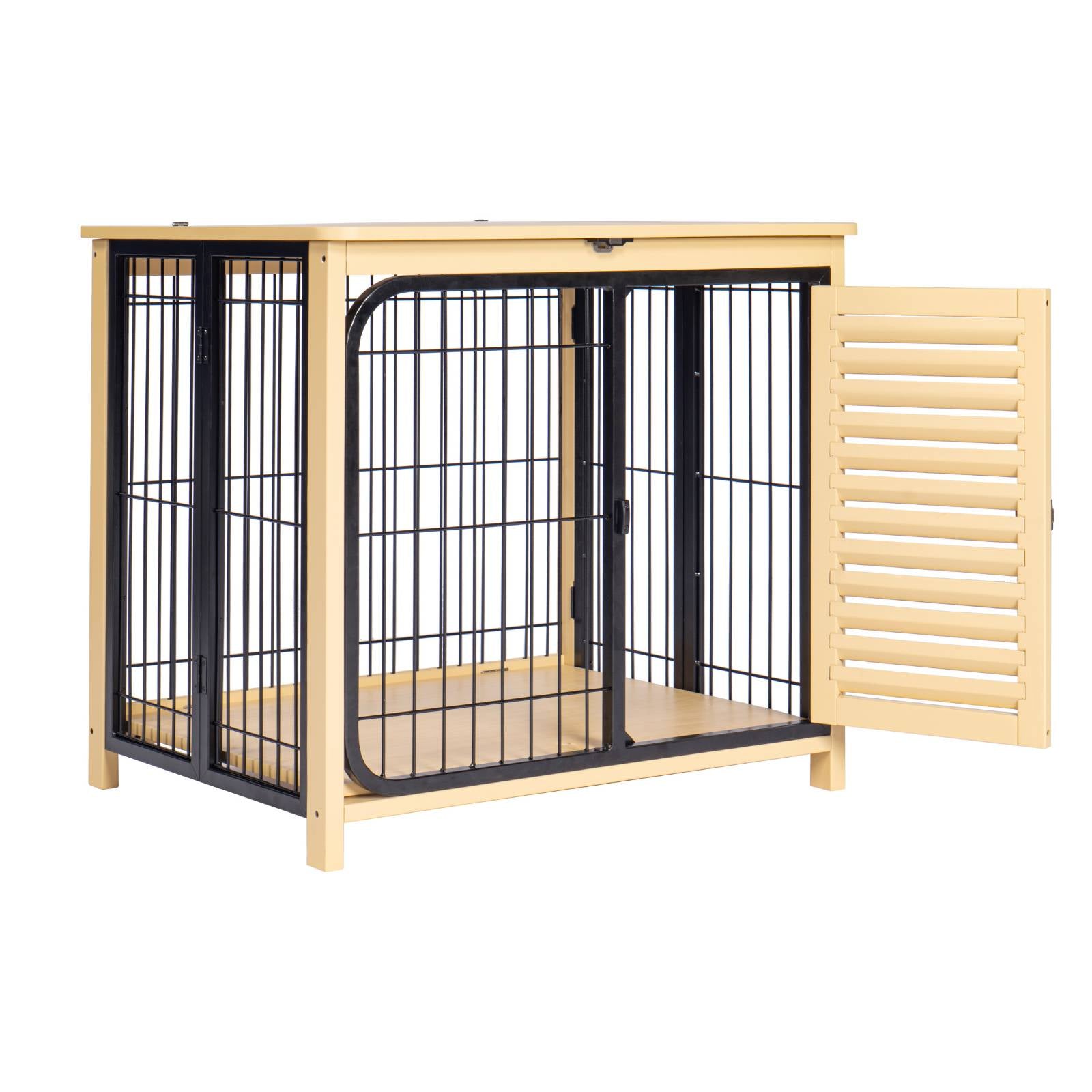 KPets Indoor Furniture Foldable Dog Crate - Black