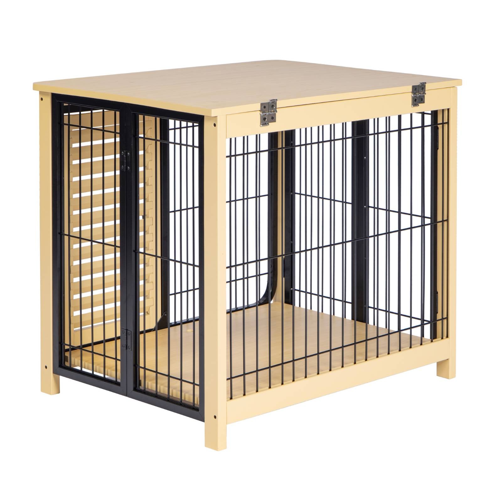 KPets Indoor Furniture Foldable Dog Crate - Black