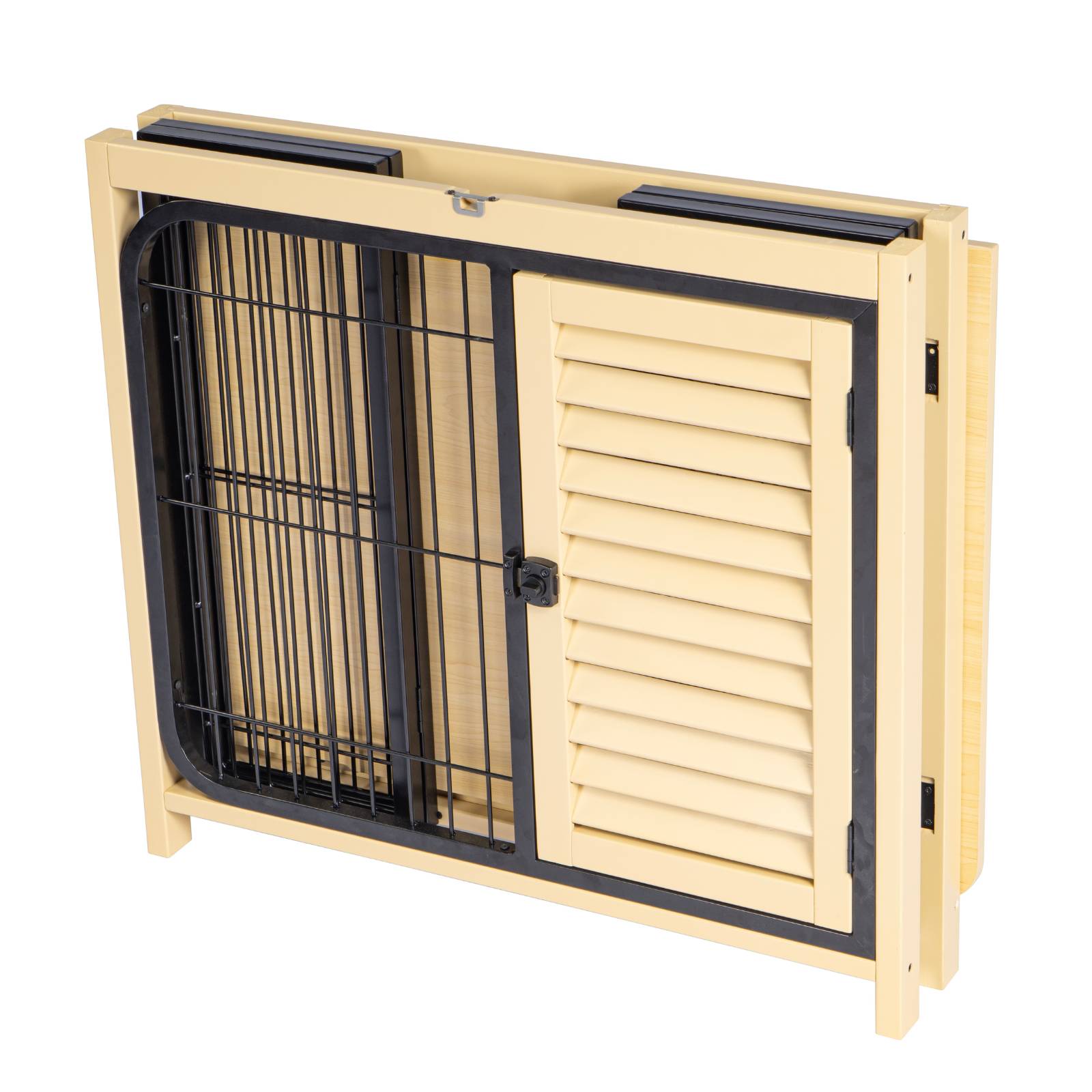 KPets Indoor Furniture Foldable Dog Crate - Black