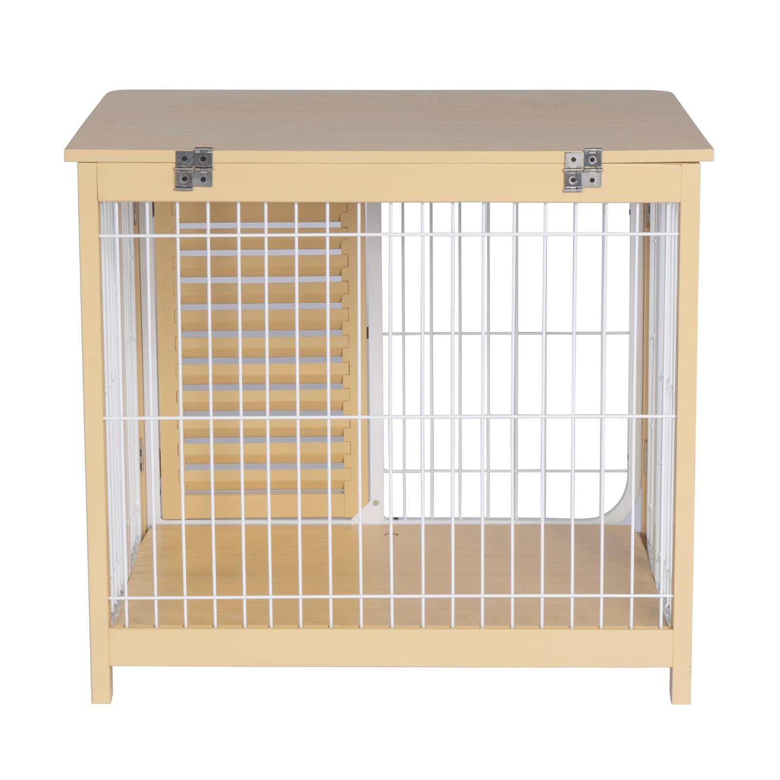 KPets Indoor Furniture Foldable Dog Crate - White