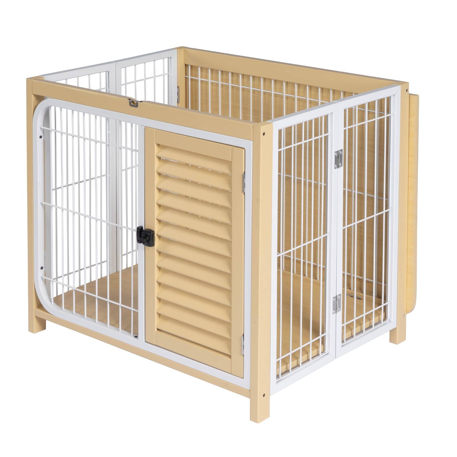 KPets Indoor Furniture Foldable Dog Crate - White