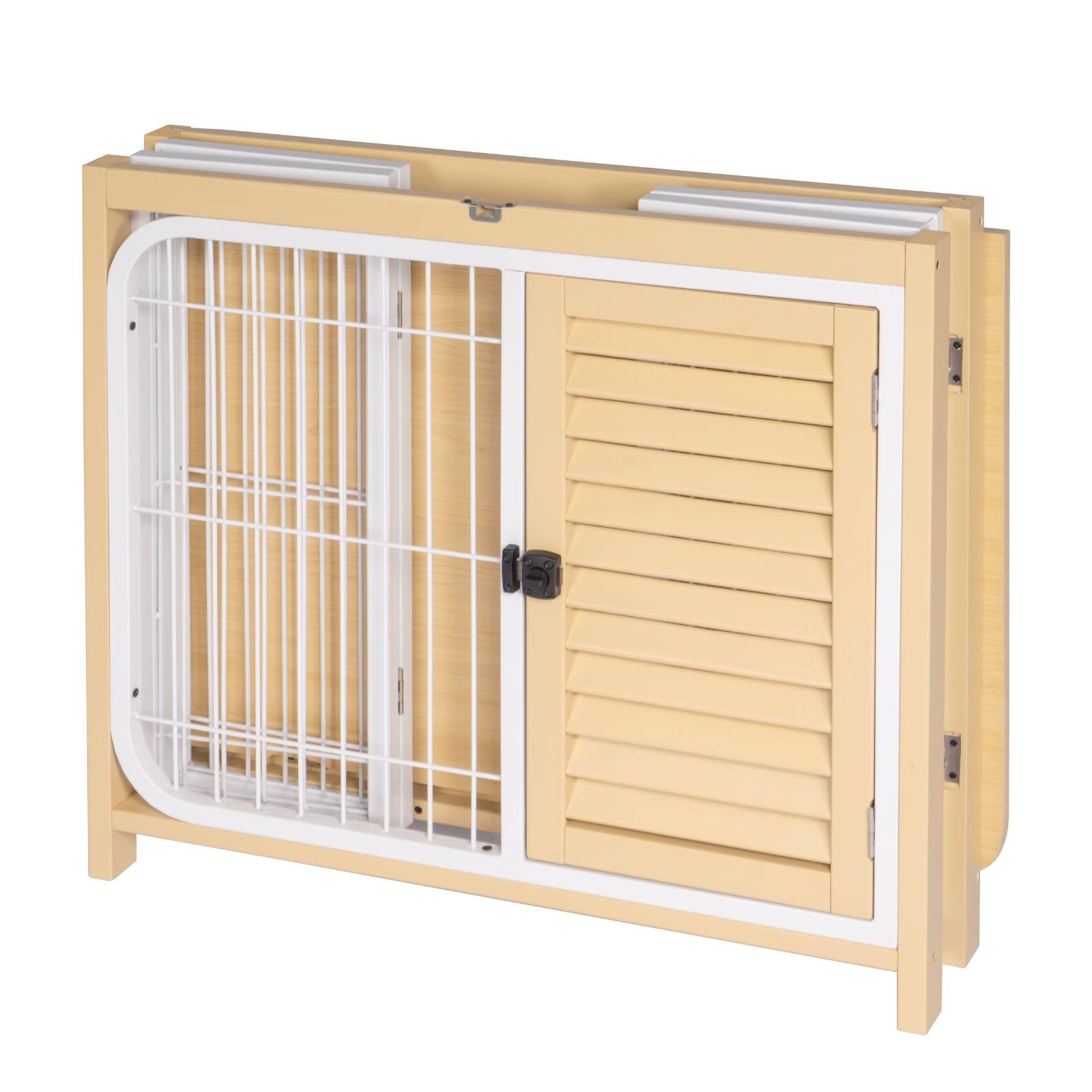 KPets Indoor Furniture Foldable Dog Crate - White