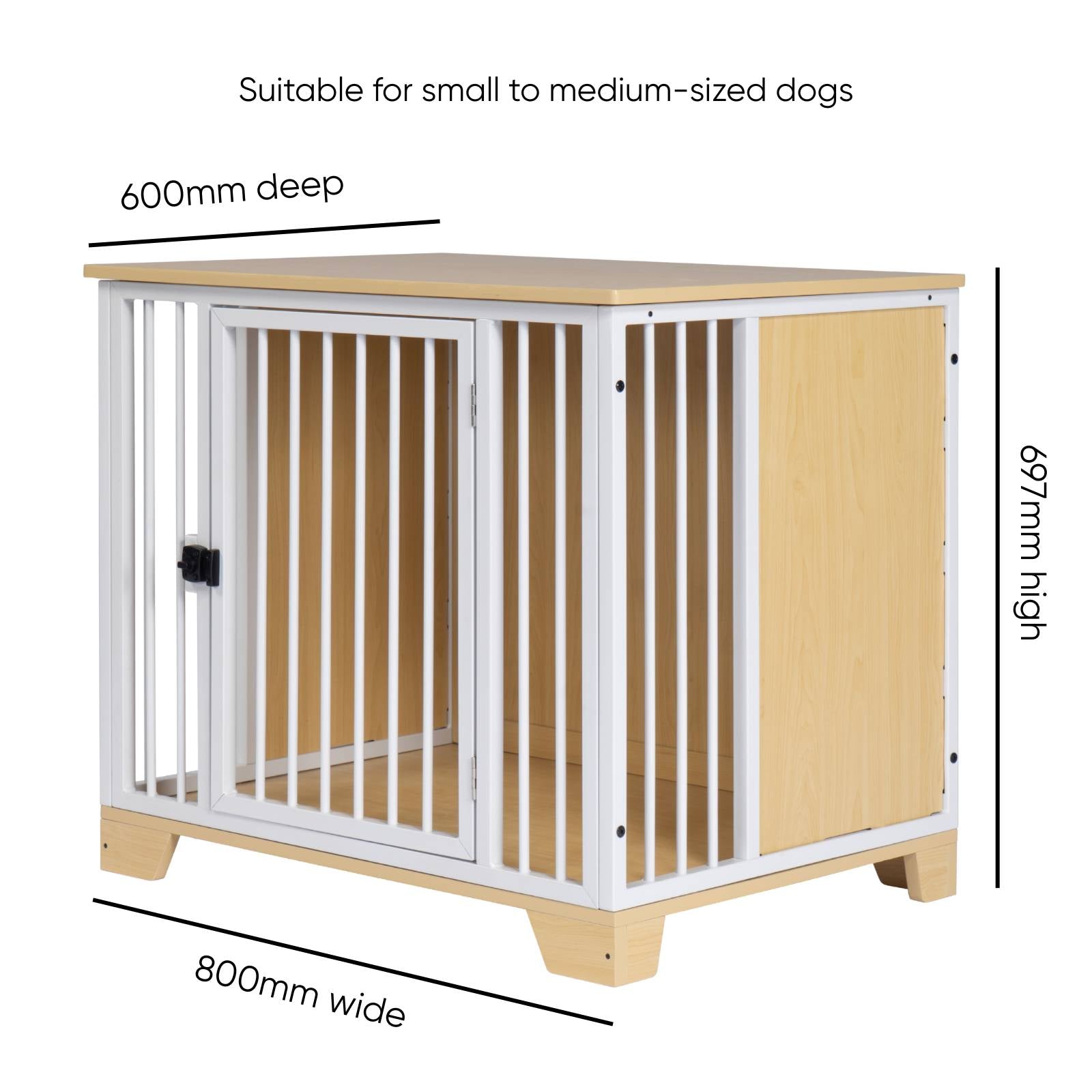 KPets Indoor Premium Furniture Dog Crate - White