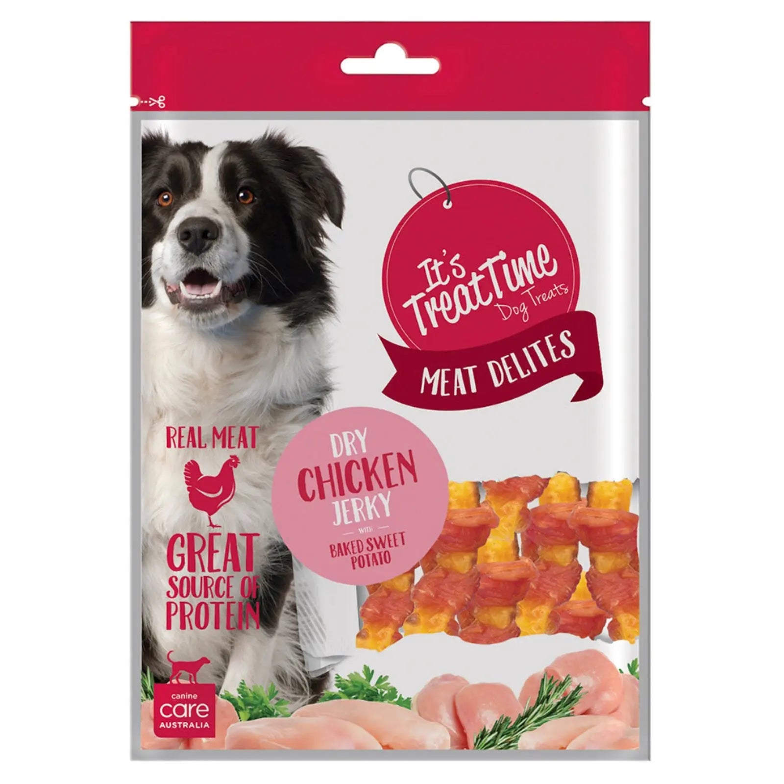 It's Treat Time Meat Delites Chicken Jerky with Baked Sweet Potato - Kellyville Pets