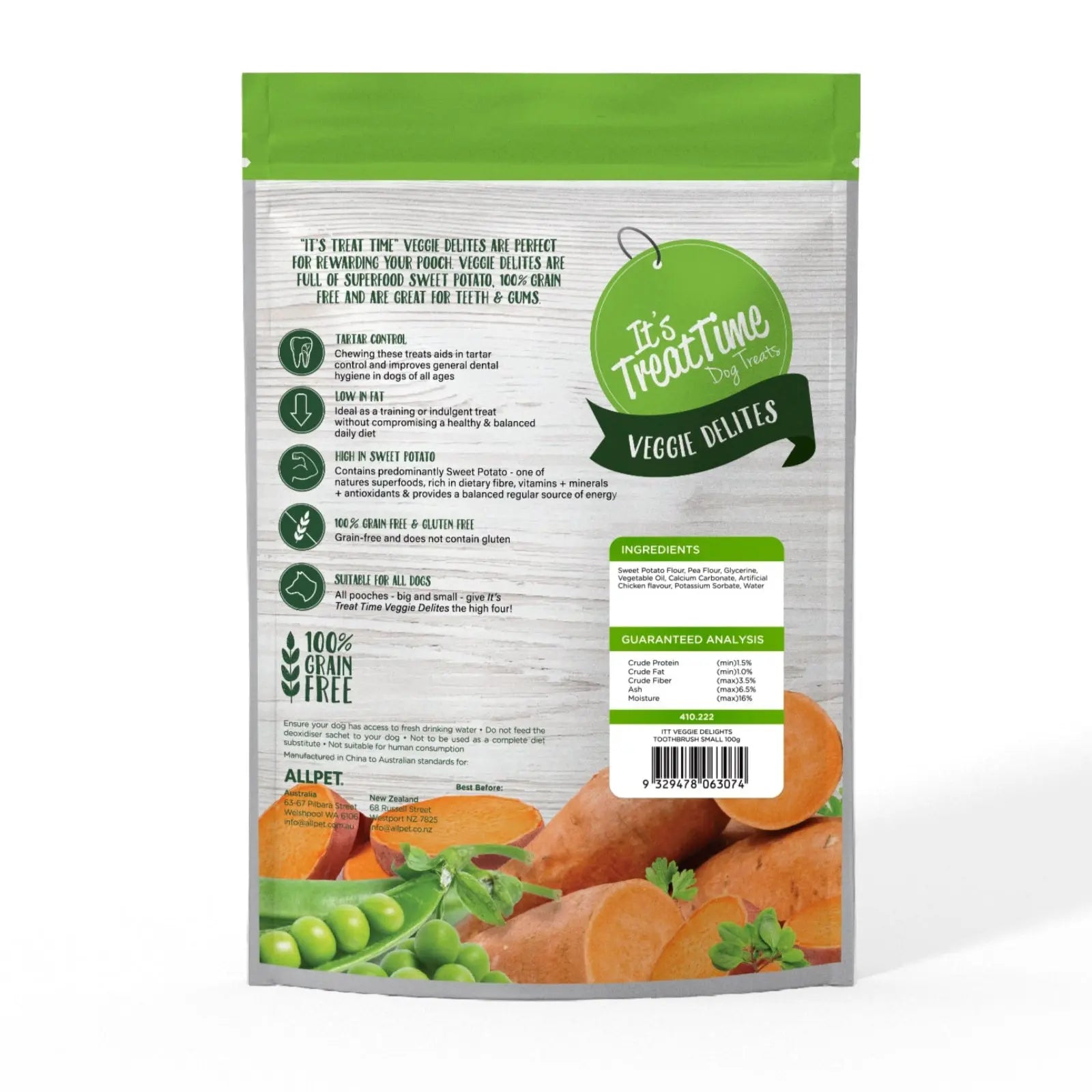 It's Treat Time Veggie Delites Small Toothbrush Treats - Kellyville Pets