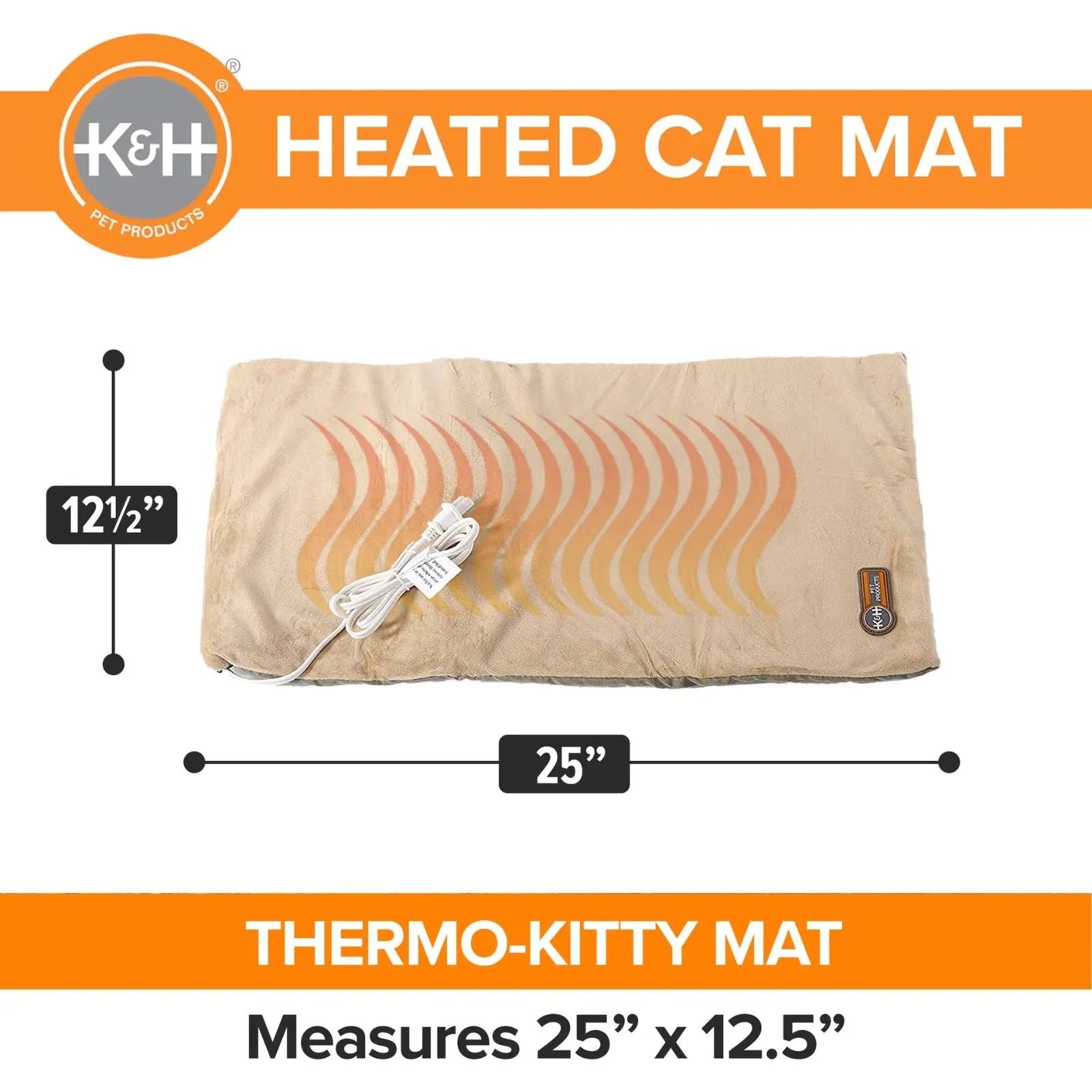 K & H Thermo Kitty Heated Pet Mat - Sage - 63 x 32cm 6w K & H