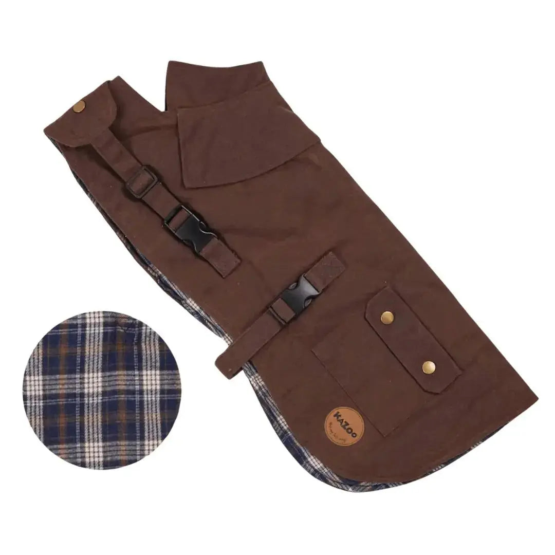Kazoo Aussie Oilskin Waterproof Dog Coat - Brown Kazoo