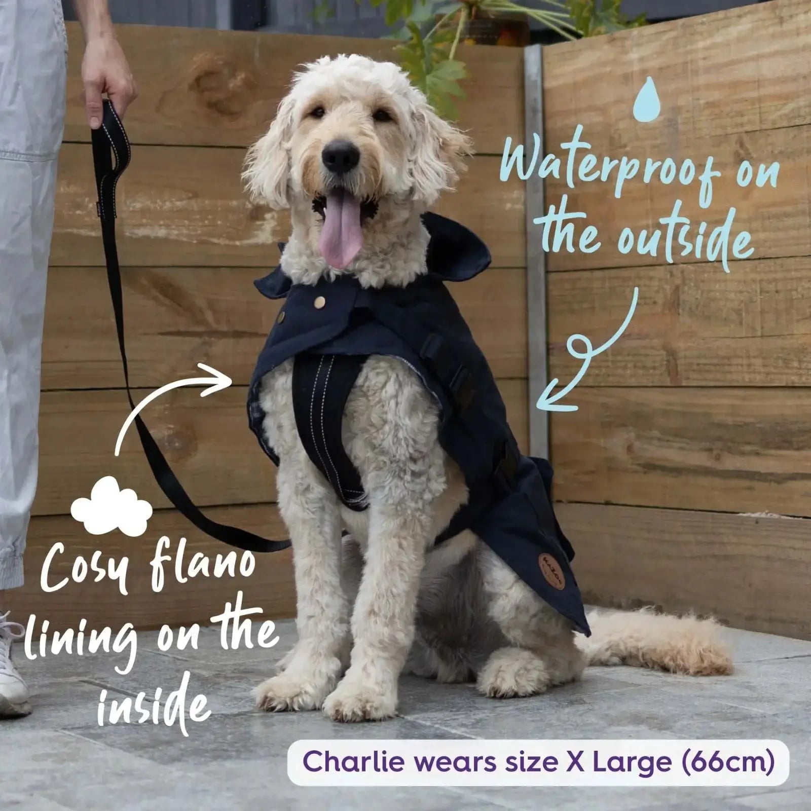Kazoo Aussie Oilskin Waterproof Dog Coat - Navy Kazoo