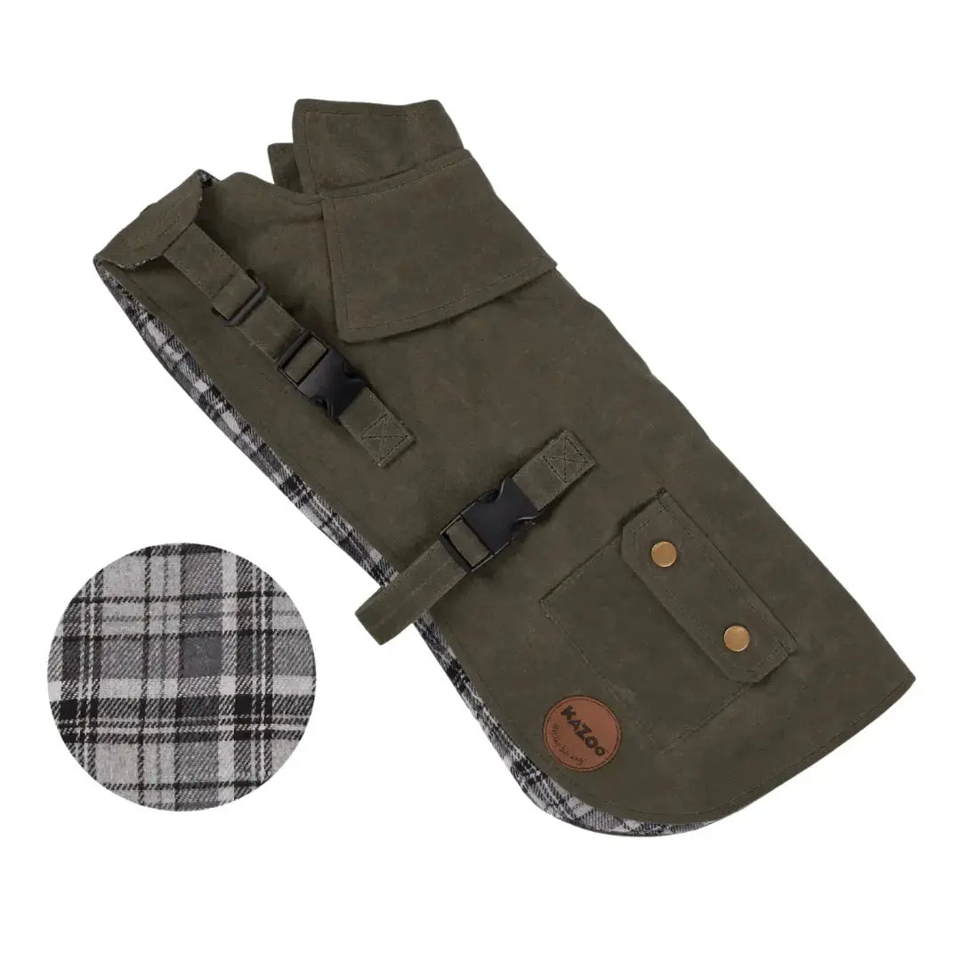 Kazoo Aussie Oilskin Waterproof Dog Coat - Olive - Kellyville Pets
