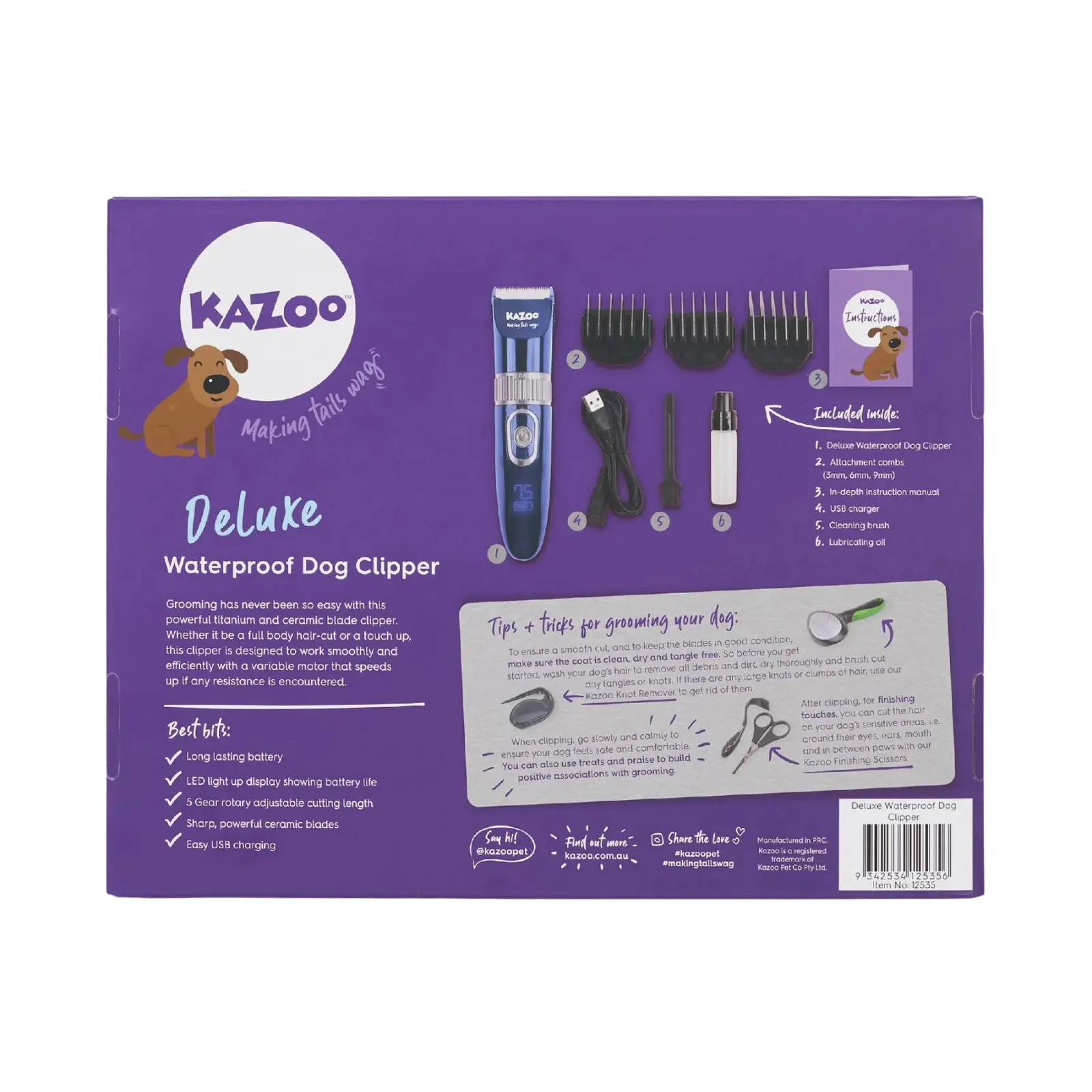 Kazoo Deluxe Waterproof Dog Clipper Kazoo