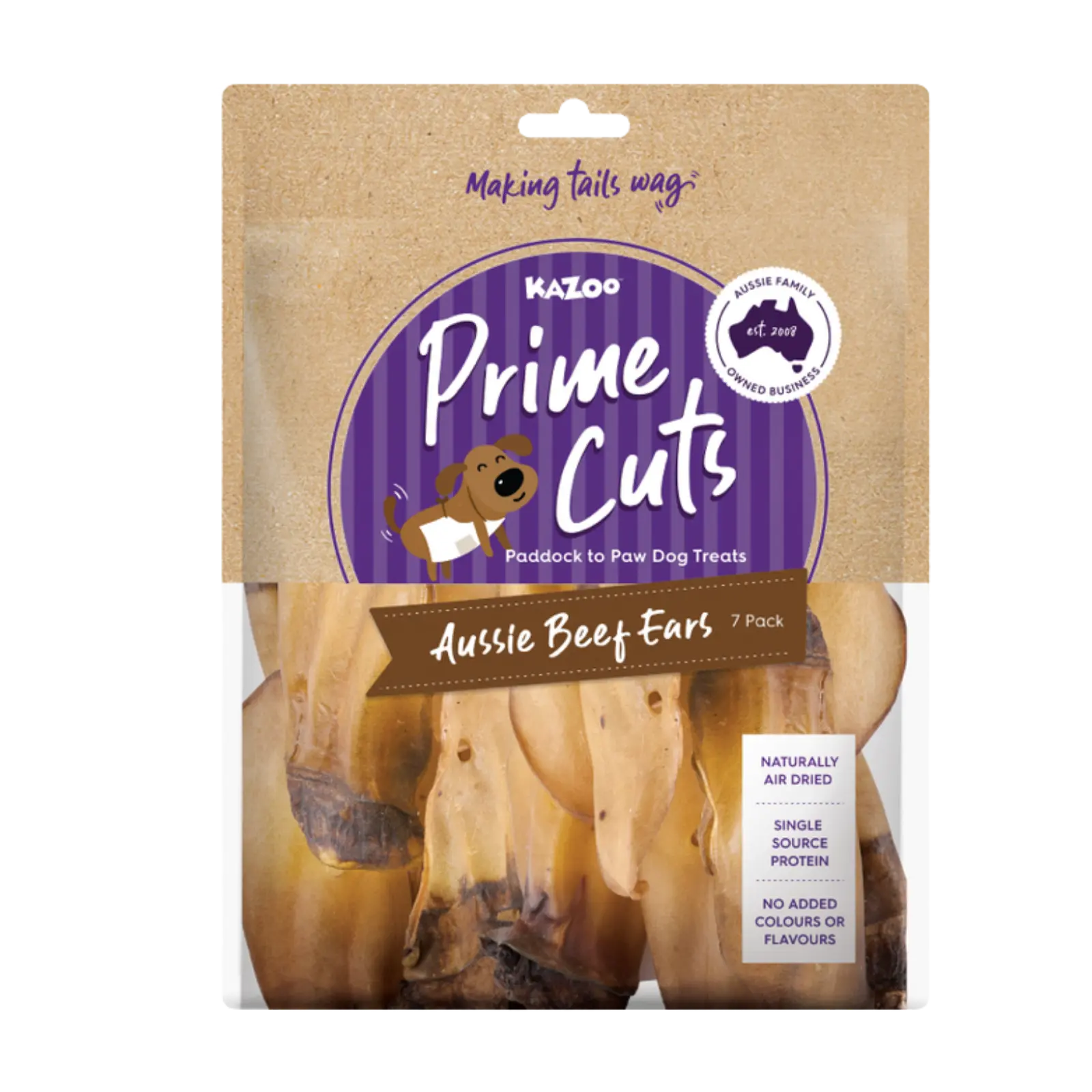Kazoo Prime Cuts Aussie Beef Ears - 7pk Prime Cuts