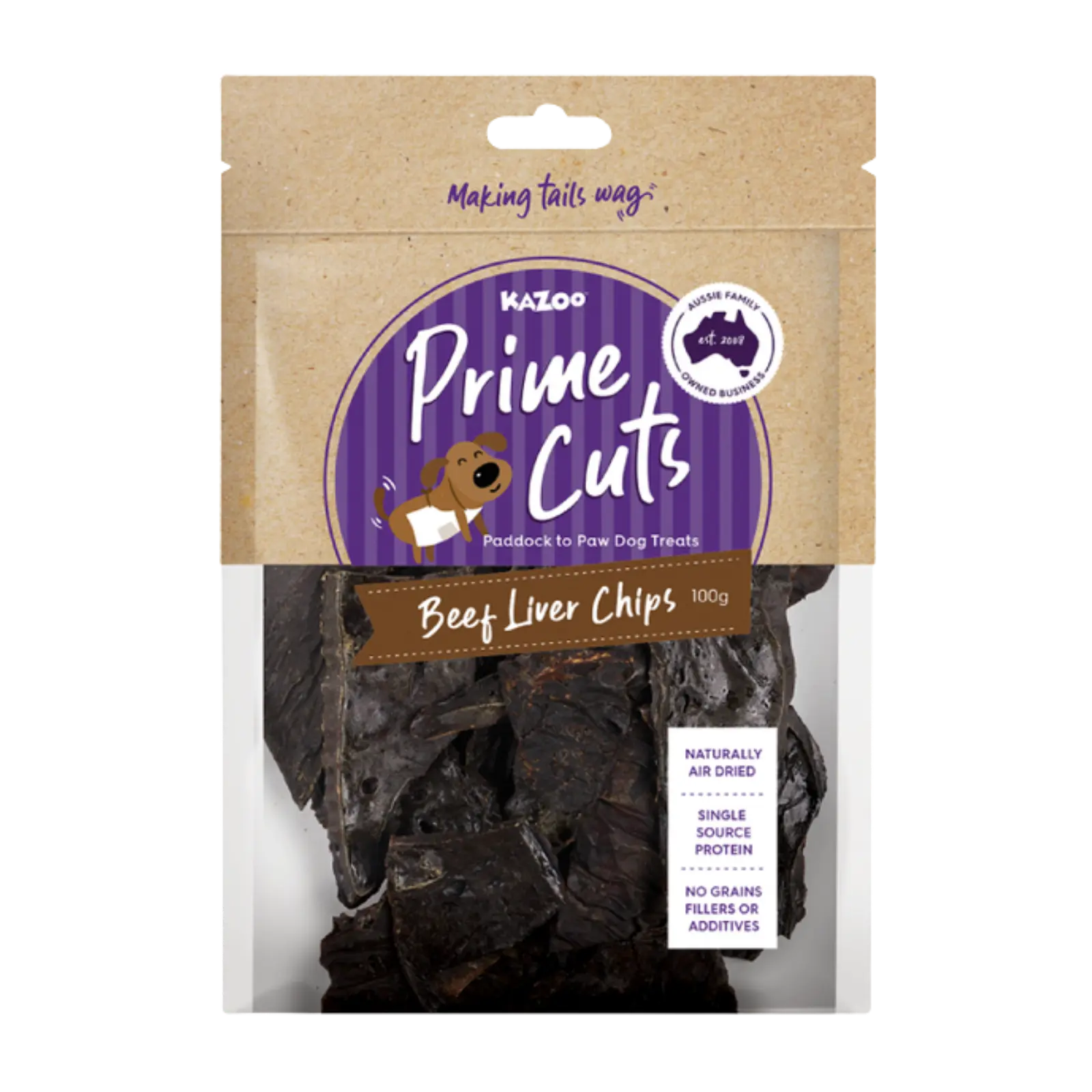 Kazoo Prime Cuts Beef Liver Chips Dog Treats Prime Cuts