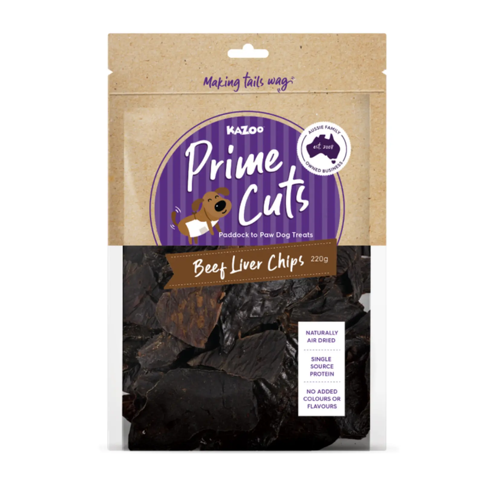 Kazoo Prime Cuts Beef Liver Chips Dog Treats Prime Cuts