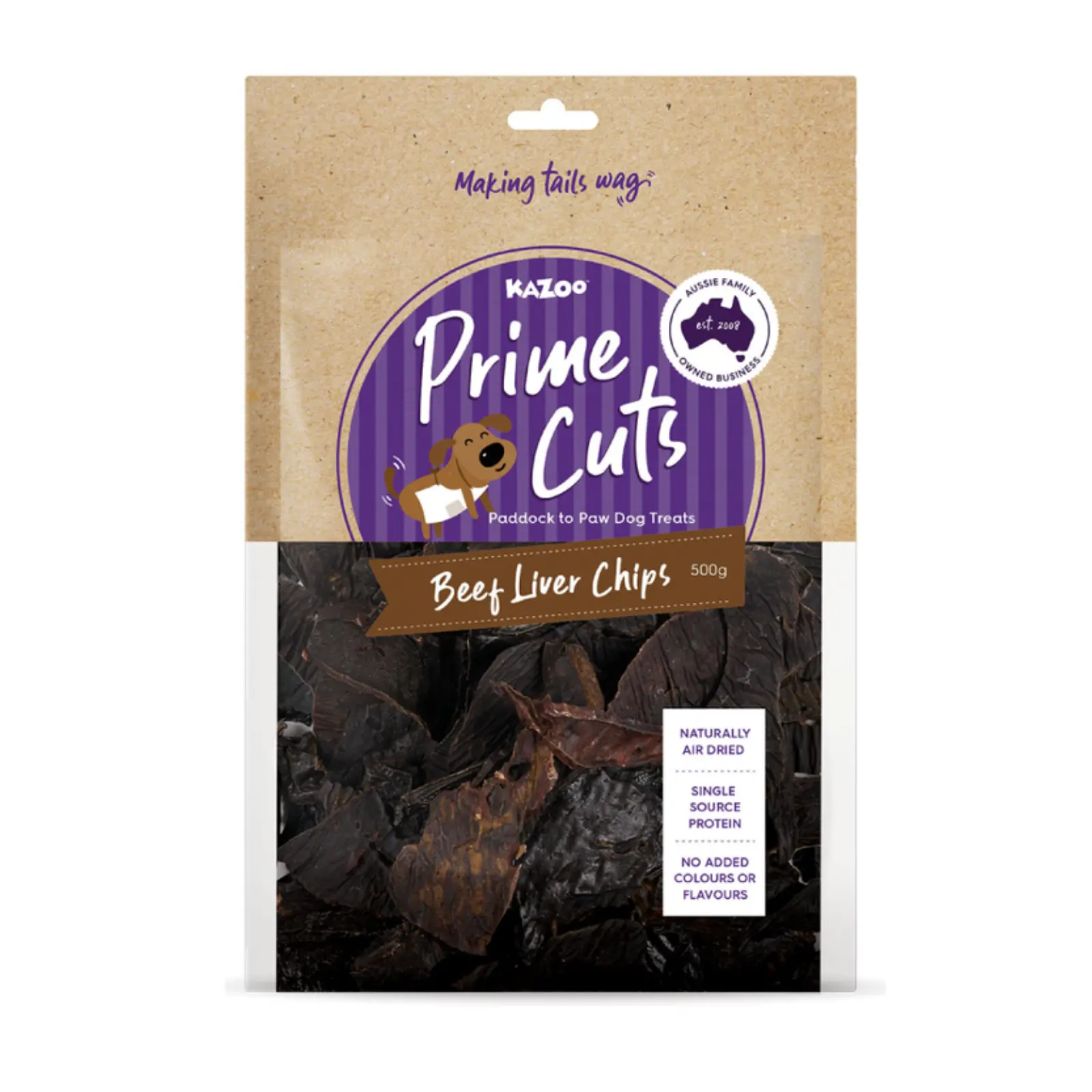 Kazoo Prime Cuts Beef Liver Chips Dog Treats Prime Cuts