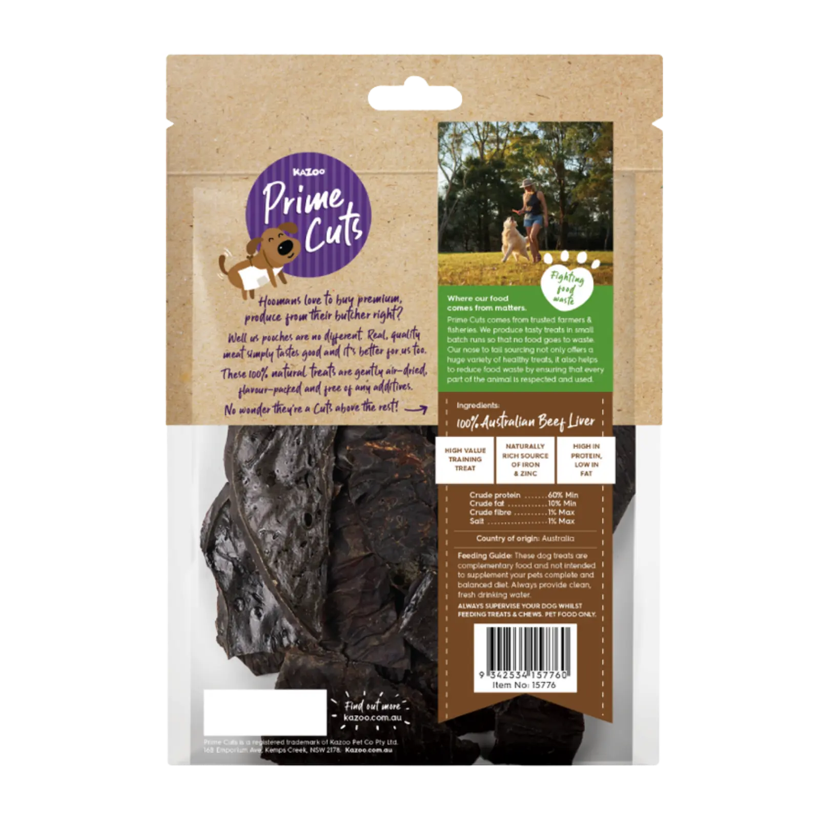 Kazoo Prime Cuts Beef Liver Chips Dog Treats Prime Cuts