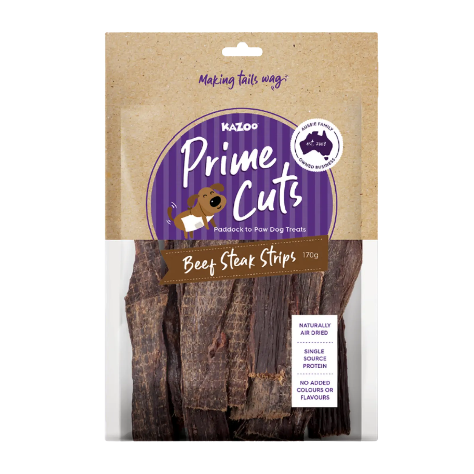 Kazoo Prime Cuts Beef Steak Strips Dog Treats Prime Cuts