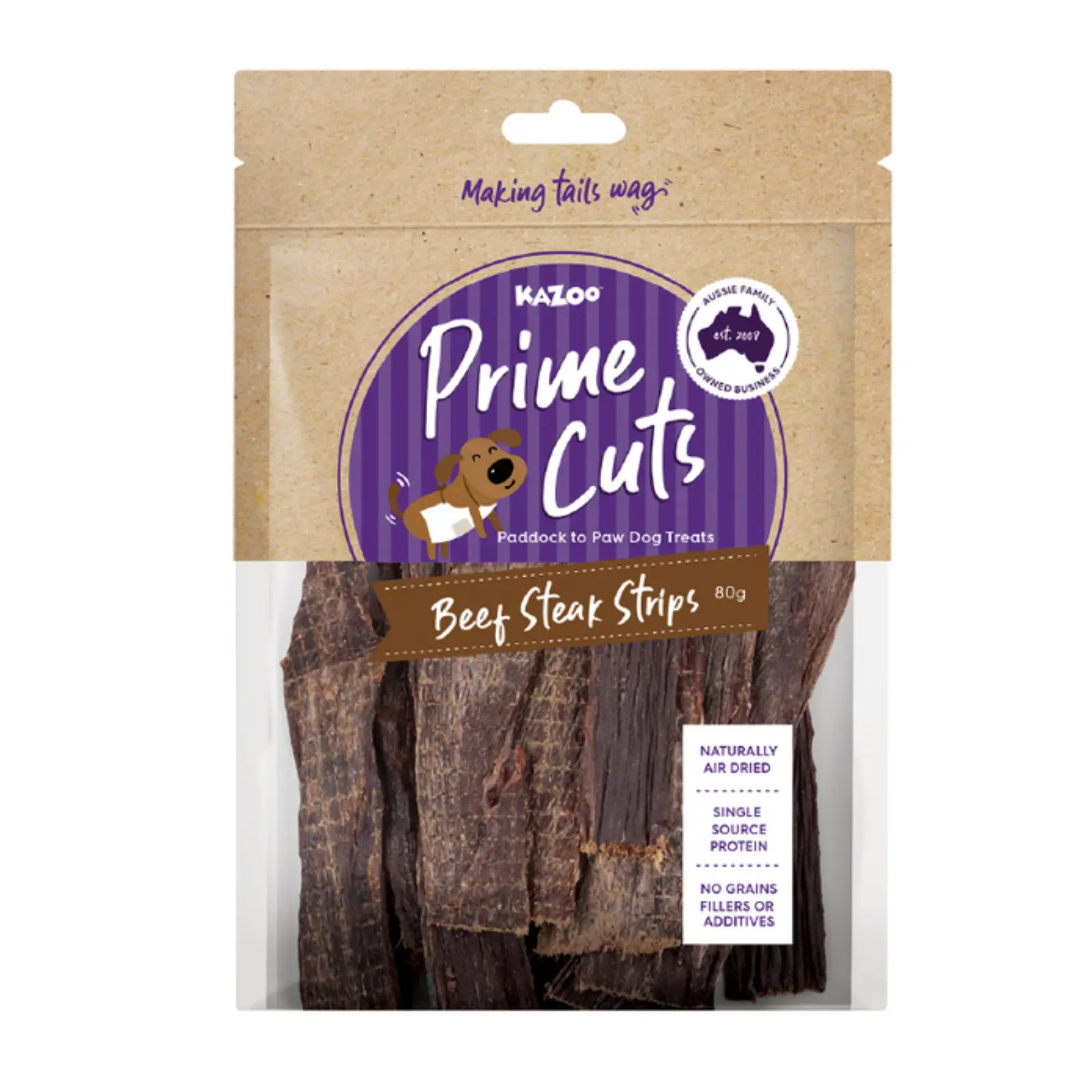 Kazoo Prime Cuts Beef Steak Strips Dog Treats Prime Cuts