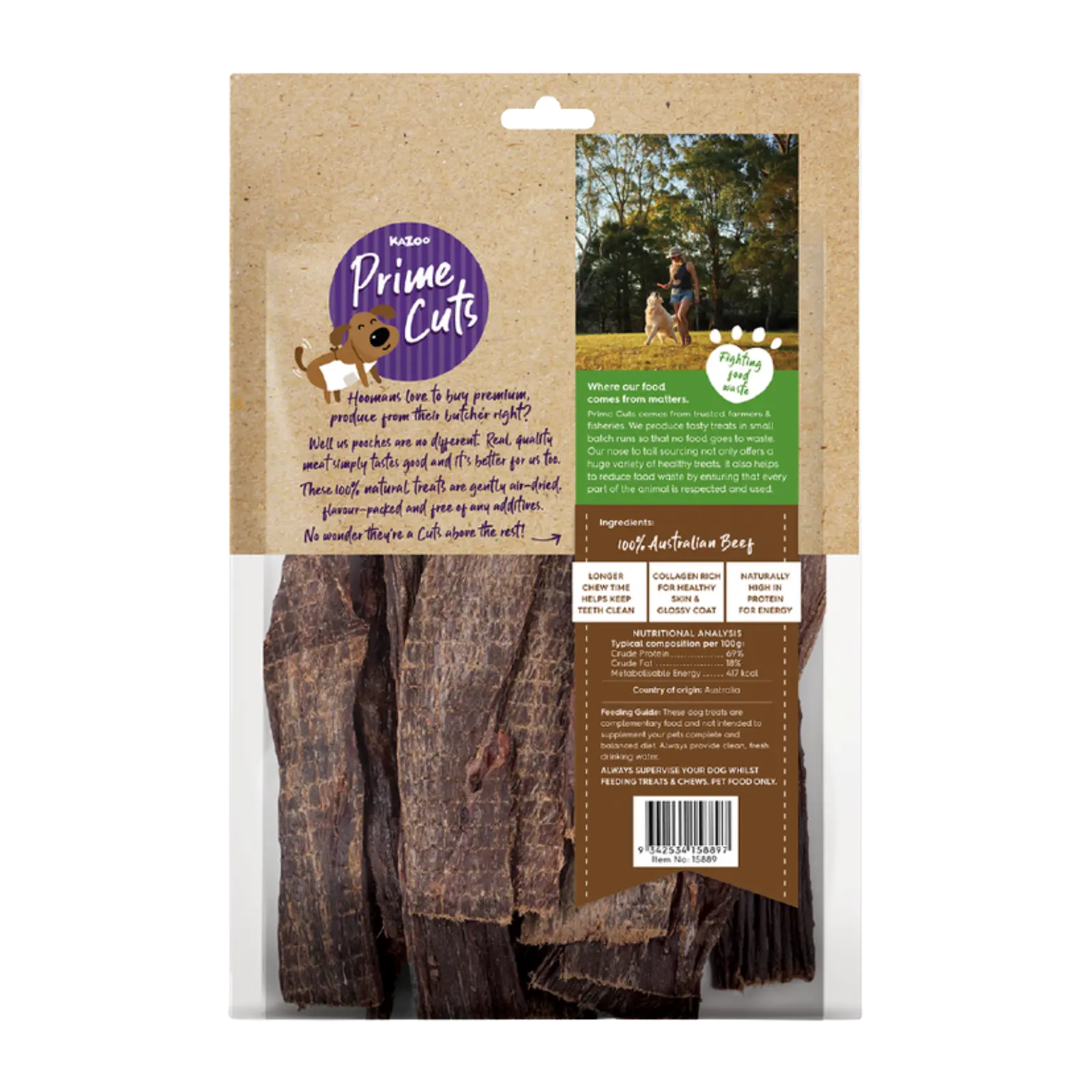 Kazoo Prime Cuts Beef Steak Strips Dog Treats Prime Cuts