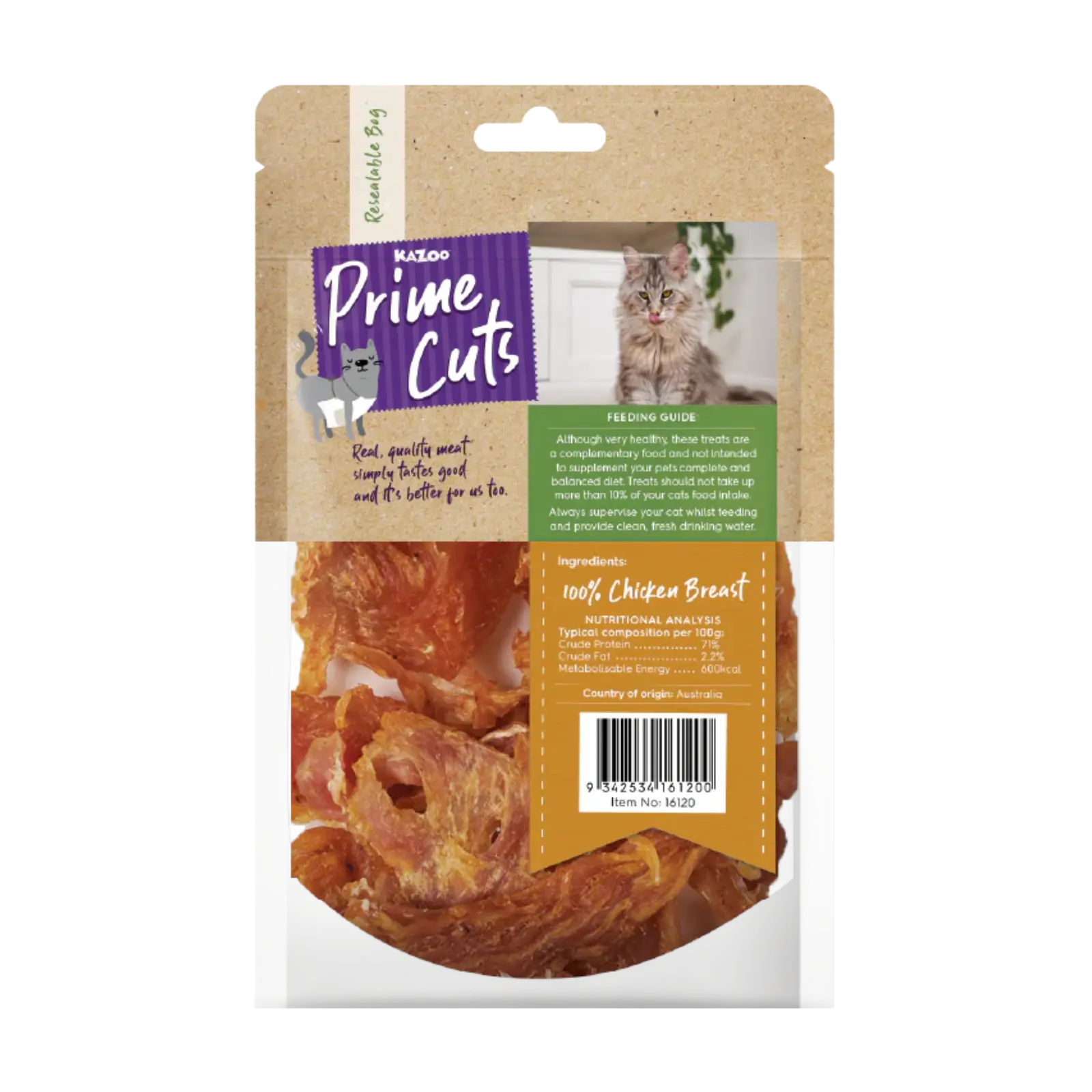 Kazoo Prime Cuts Chicken Breast 60g For Cats Prime Cuts