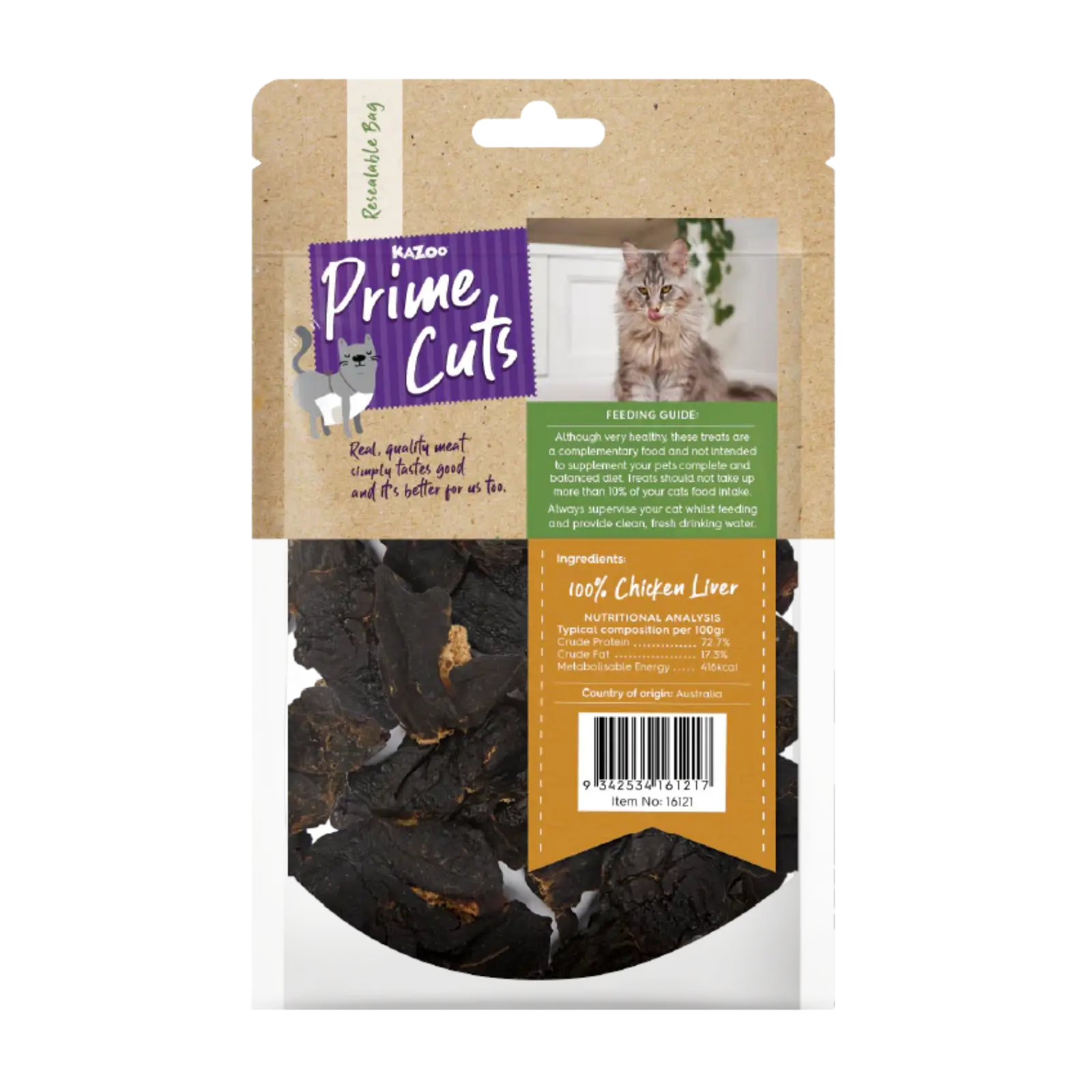 Kazoo Prime Cuts Chicken Liver 60g For Cats Prime Cuts