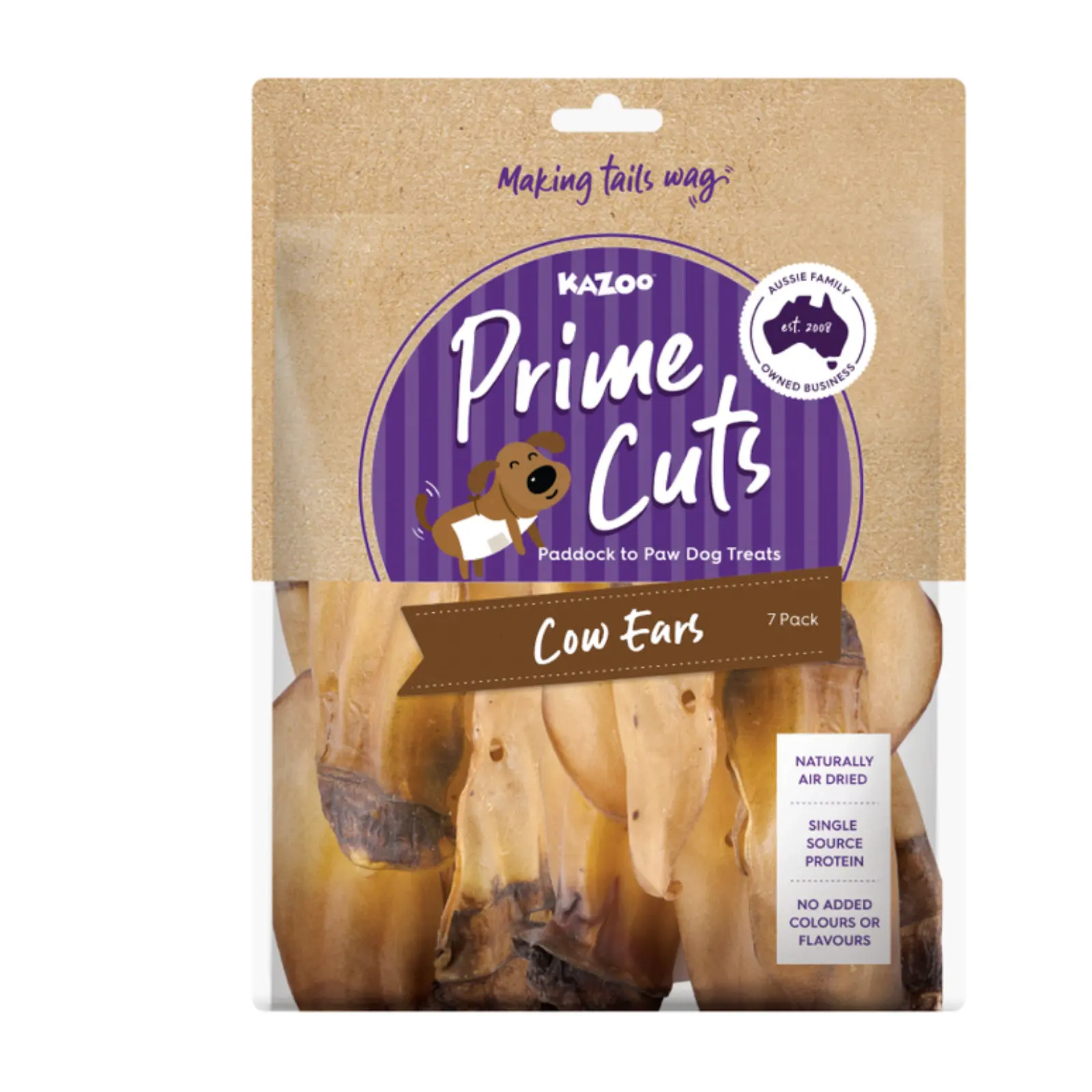 Kazoo Prime Cuts Cow Ears Dog Treats Prime Cuts