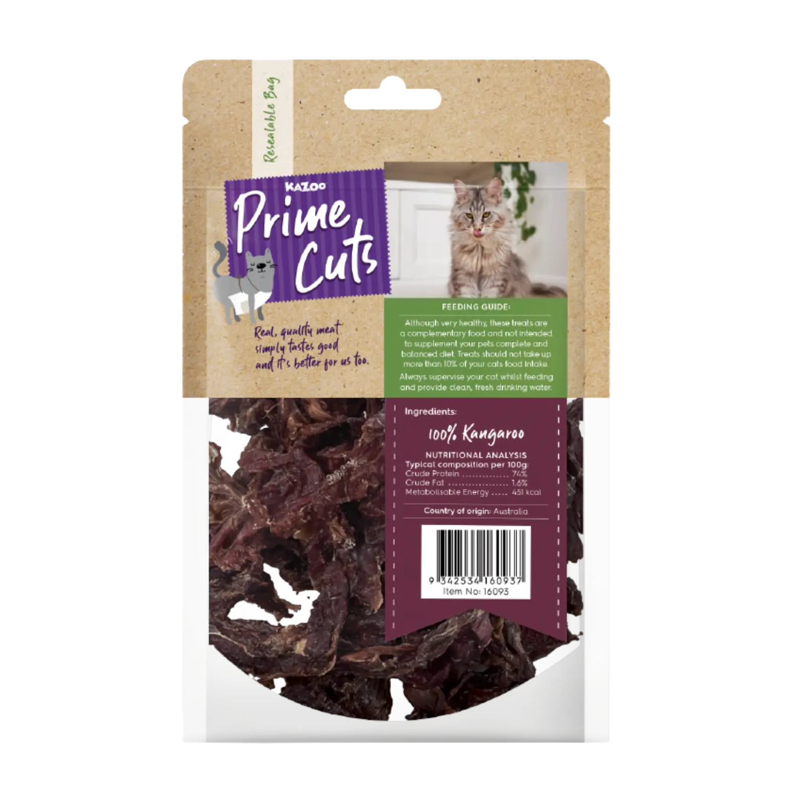 Kazoo Prime Cuts Kangaroo Steak 60g For Cats Prime Cuts