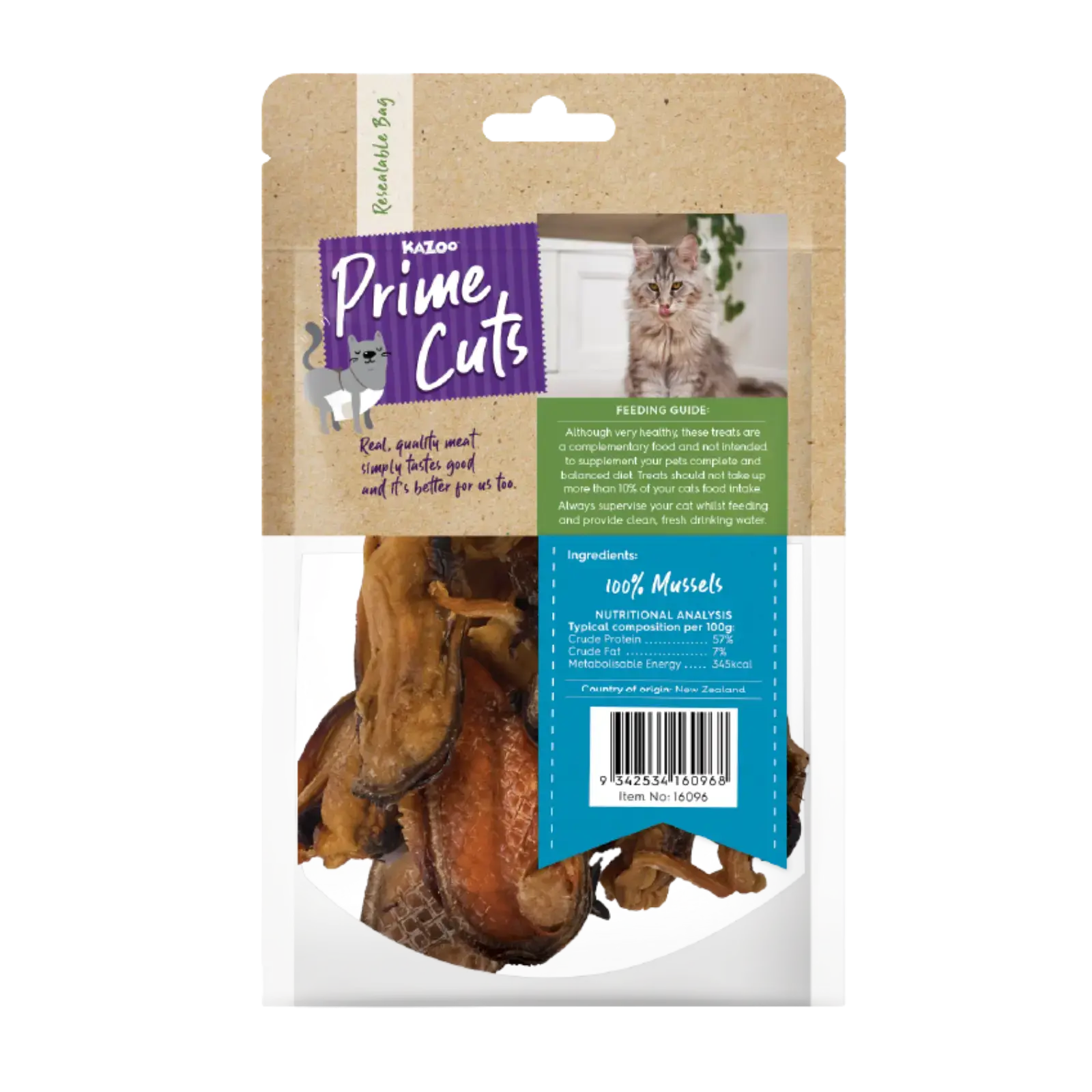 Kazoo Prime Cuts Mussels 60g For Cats Prime Cuts