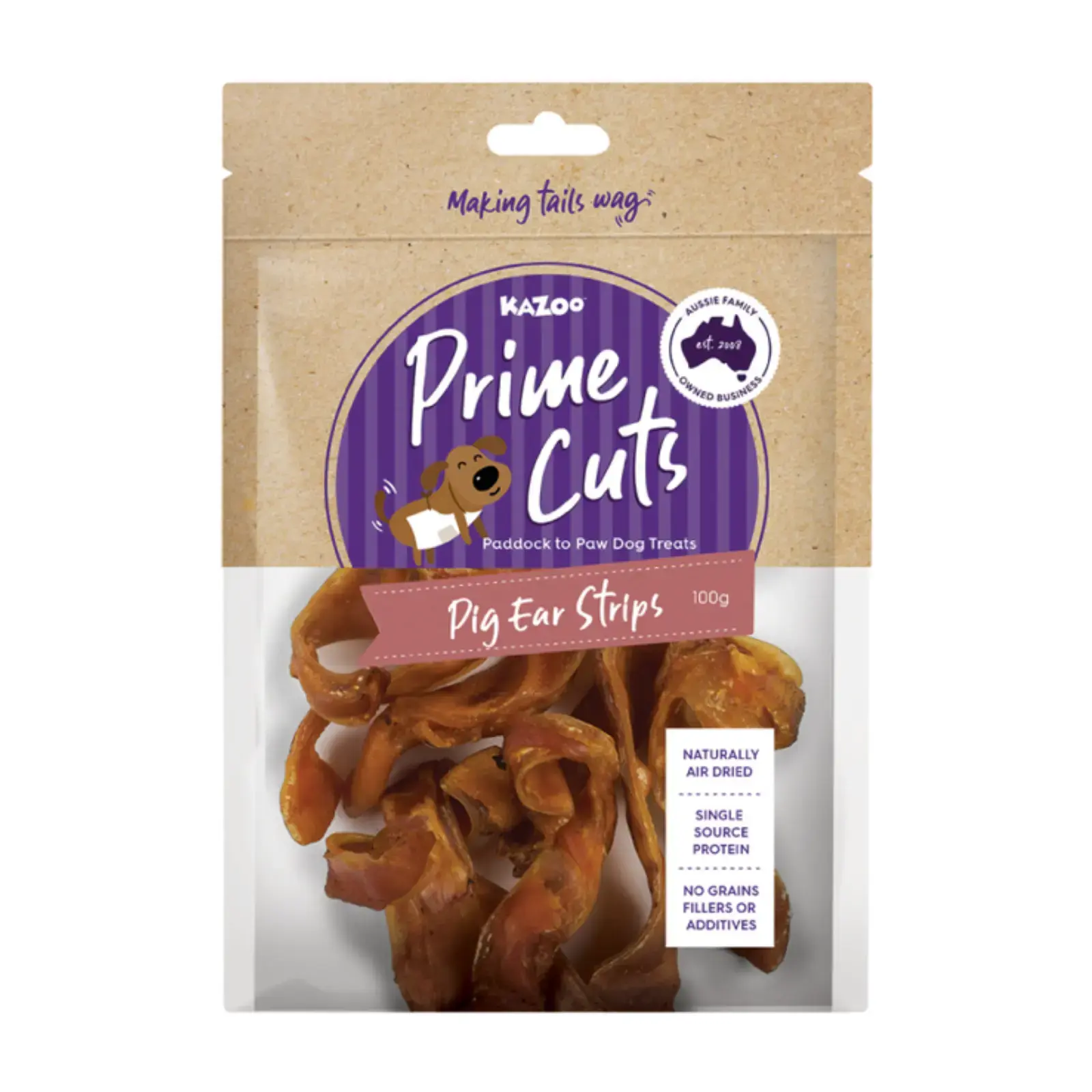 Prime Cuts Pig Ear Strips - 100g Prime Cuts