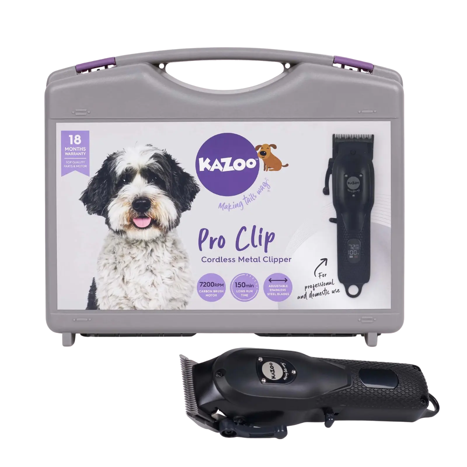 Kazoo Pro Clip Cordless Metal Dog Clipper Kazoo