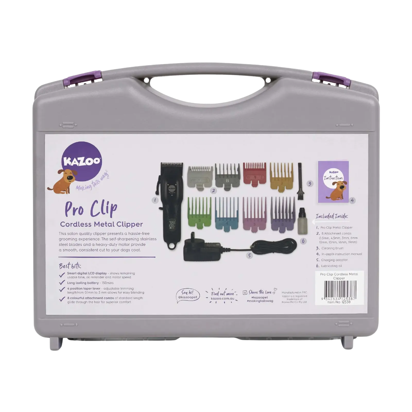 Kazoo Pro Clip Cordless Metal Dog Clipper Kazoo