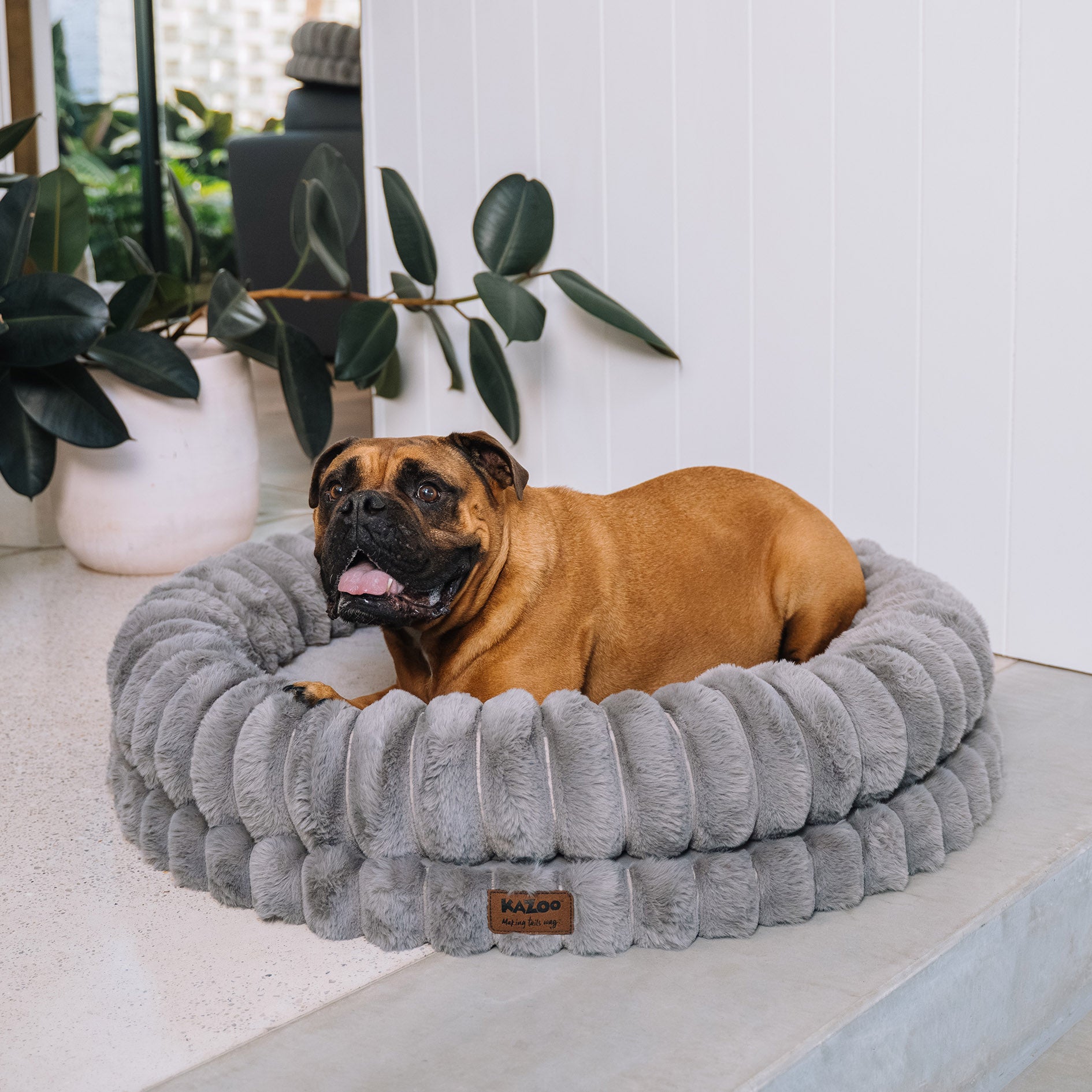 Kazoo Donut Snuggle Pet Bed - Grey