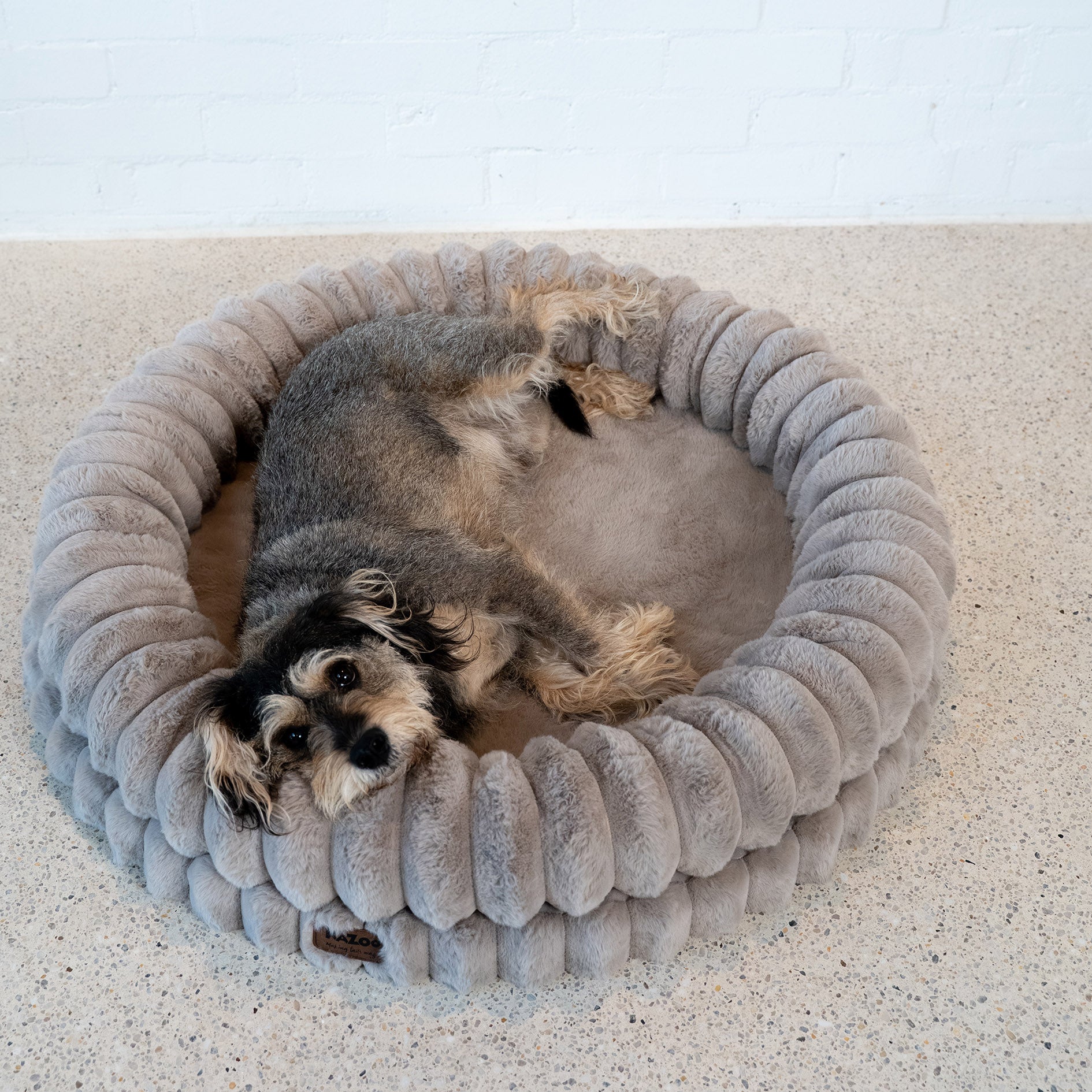 Kazoo Donut Snuggle Pet Bed - Beige