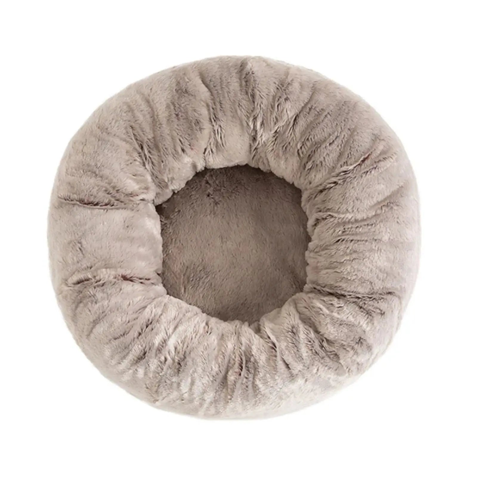 La Doggie Vita Taupe Plush Donut Dog Bed La Doggie Vita