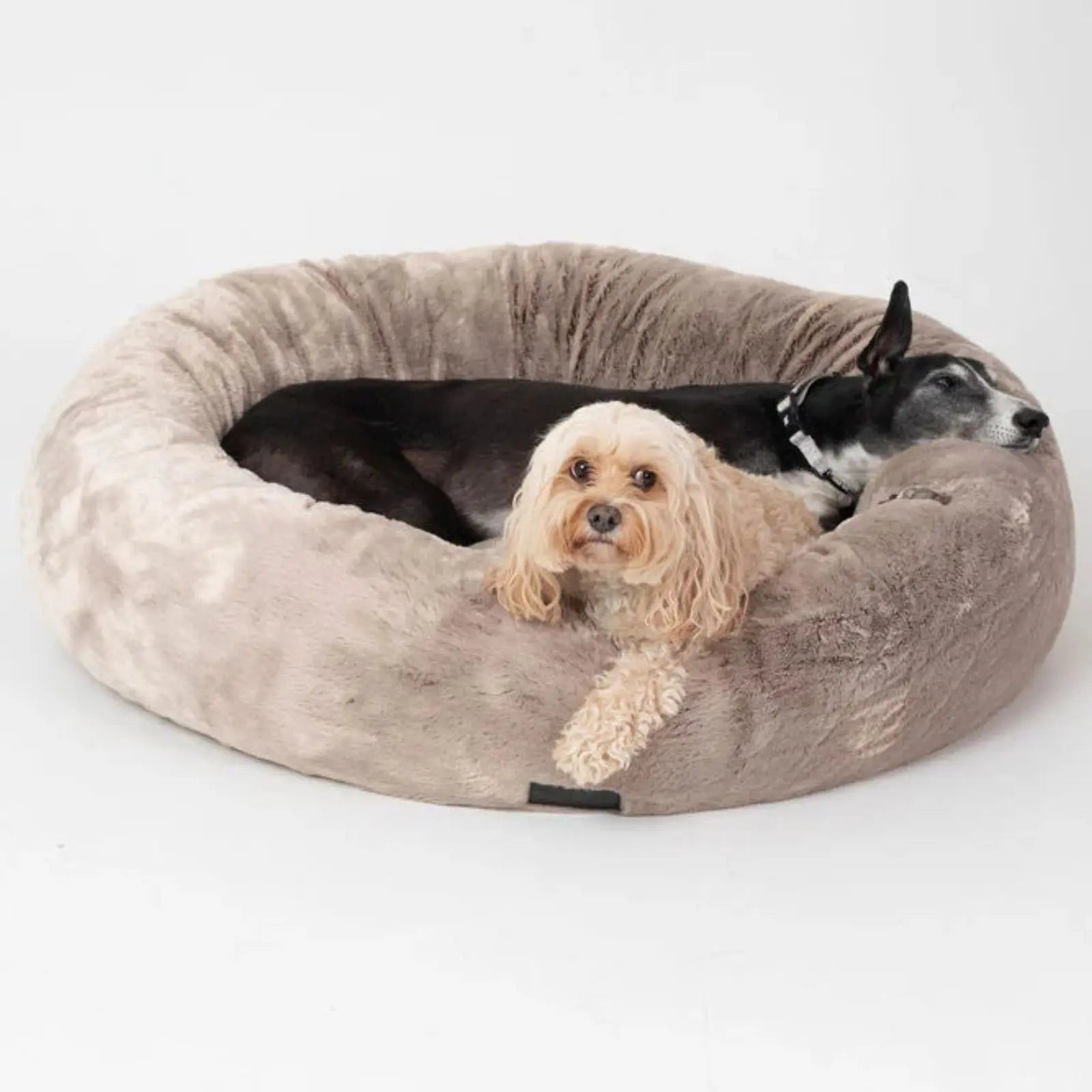 La Doggie Vita Taupe Plush Donut Dog Bed La Doggie Vita
