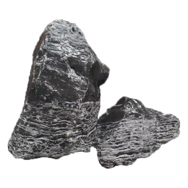 Natural Rock Black and White Thin Line Stone PER KILO - Kellyville Pets