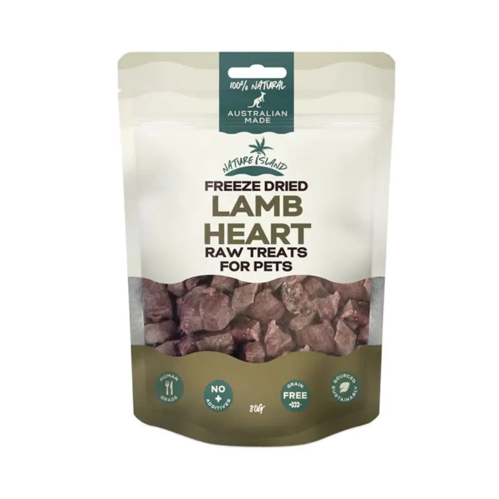 Nature Island Freeze Dried Lamb Heart Treats 80g Nature Island