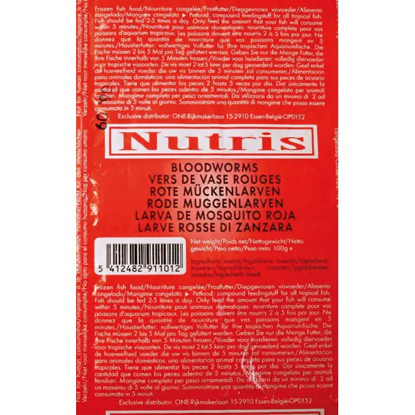 Nutris Frozen Blood Worms - Kellyville Pets